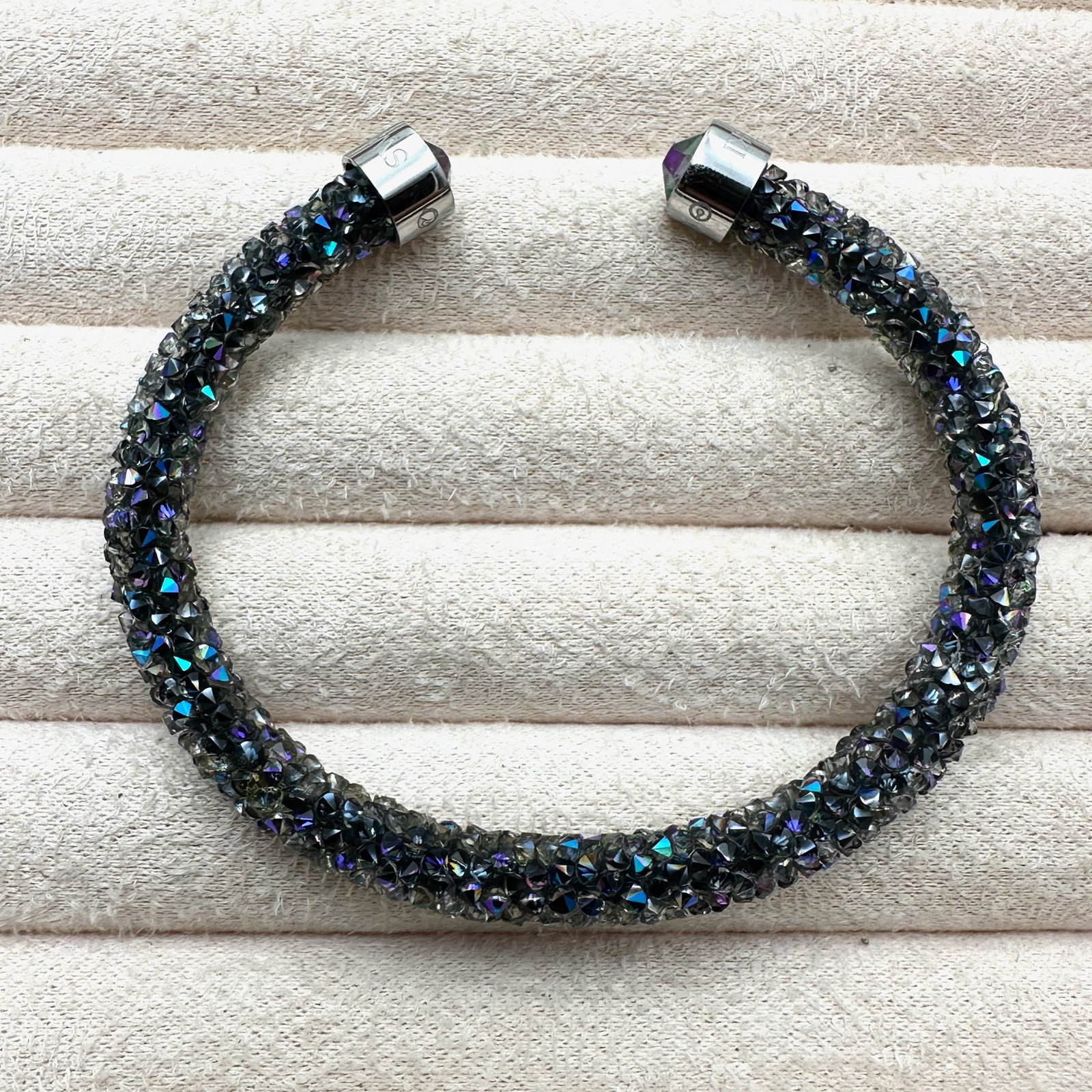 Swarovski Blue Crystal Silver Plated Cuff Bracelet (1 of 2)