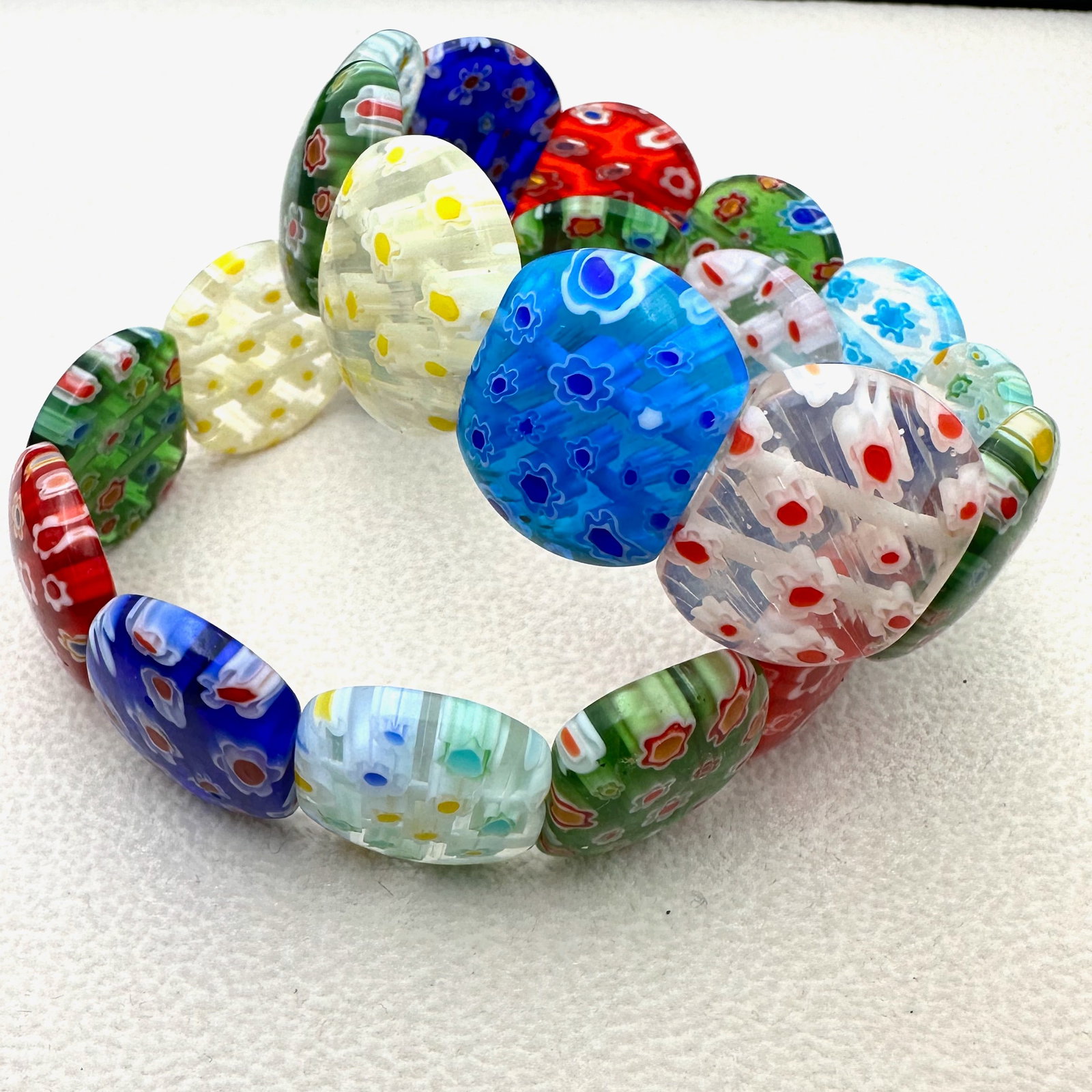 Italian Murano Glass Multicolor Bracelet Lot of 2 Adjustable Size: Italian Murano Glass Multicolor Bracelet Lot of 2 Adjustable Size