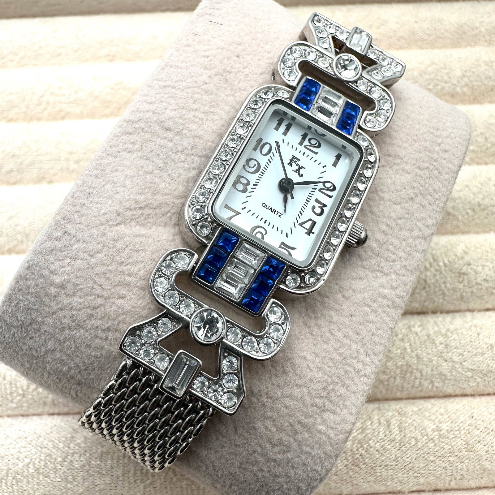 FX Art Deco Style Silver Tone Watch 7 Inch Will Need a New Battery (1 of 2)
