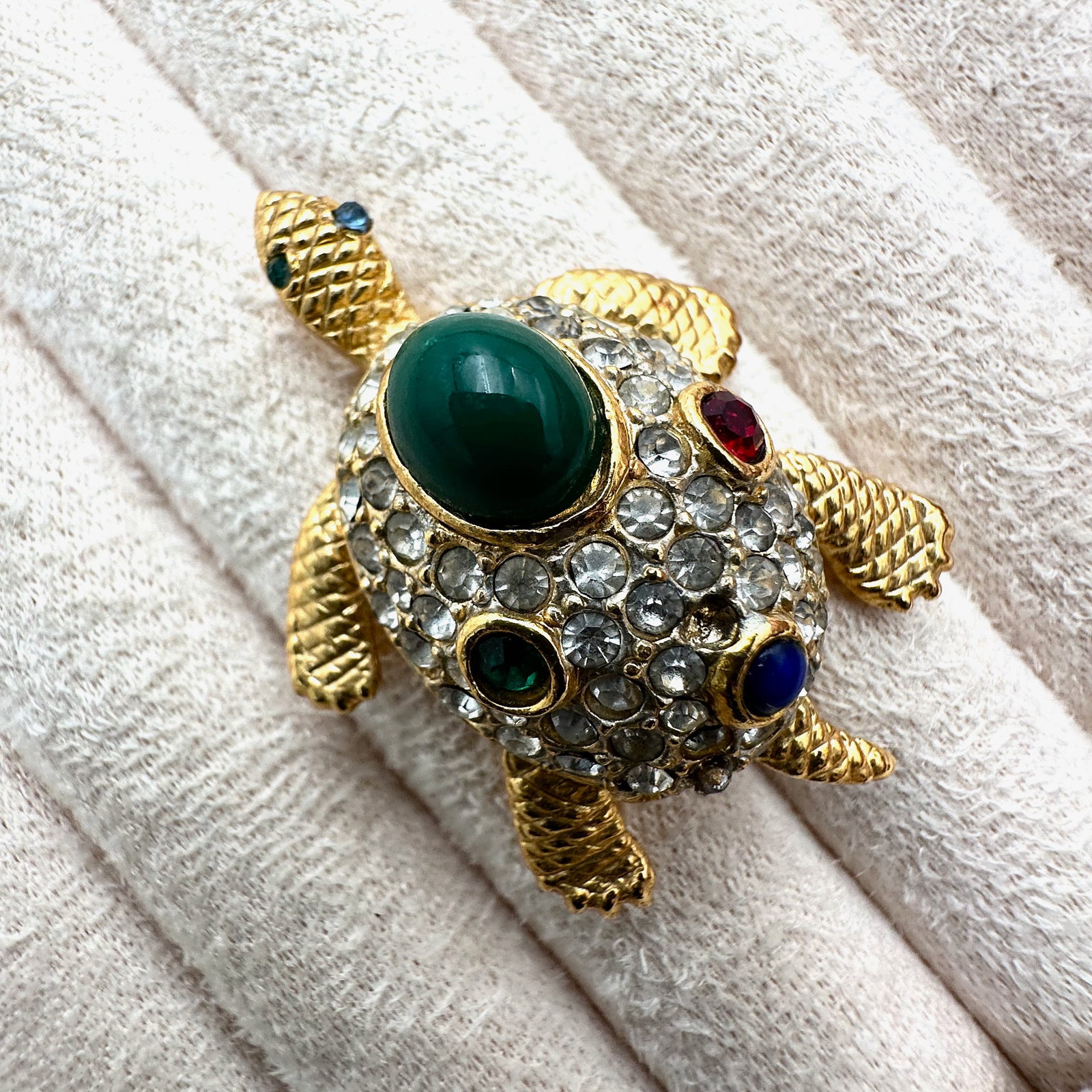 Vintage Spinx Multicolor Rhinestone Gold Tone Turtle Brooch Pin Numbered 2165: Vintage Spinx Multicolor Rhinestone Gold Tone Turtle Brooch Pin Numbered 2166