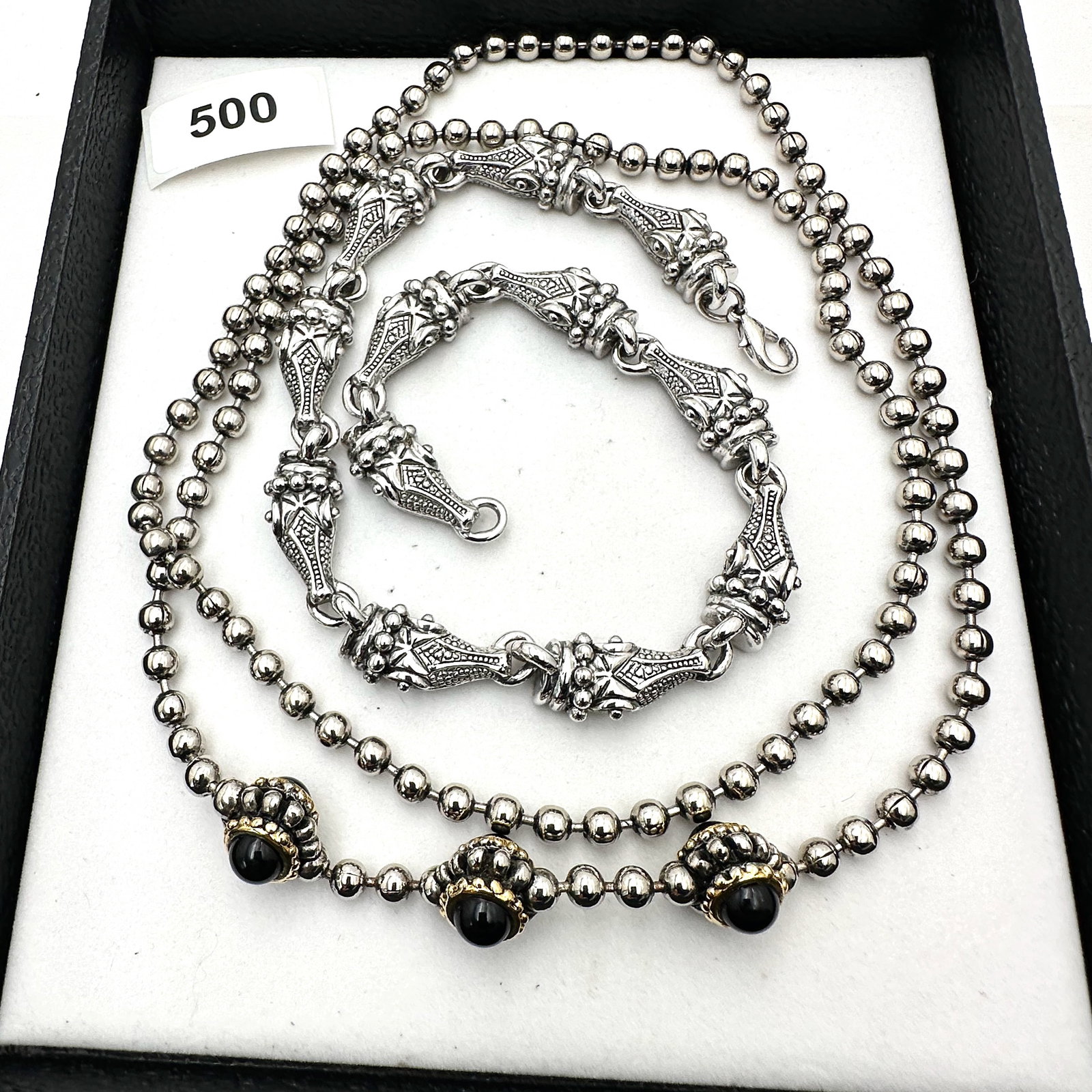 Jewelry Group Lot Silver And Gold Tone Necklaces Alligator Chocker Heavy Quality (1 of 2)