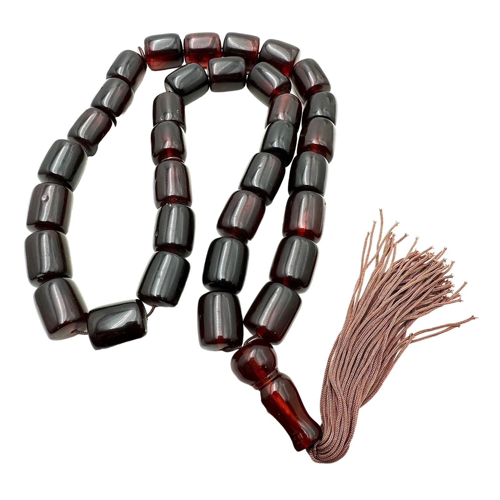 Antique Cherry Amber Prayer Bead Necklace 470 Grams (1 of 6)