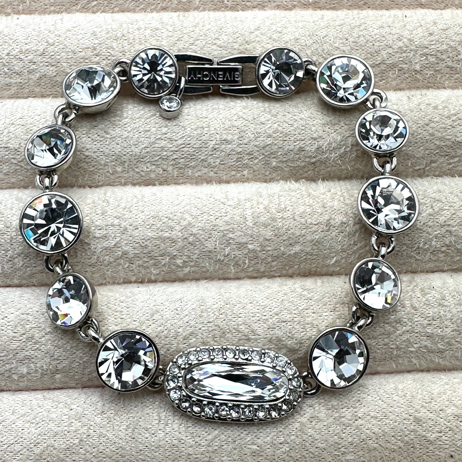 Swarovski Swan Hallmark Clear Crystal Silver Plated Bracelet 7 Inch Length (1 of 2)
