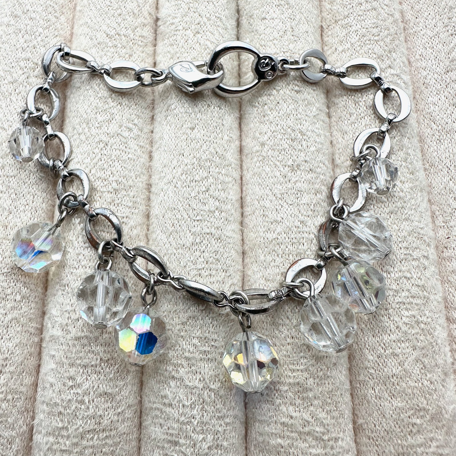 Swarovski Swan Hallmark Clear Crystal Silver Plated Bracelet 7 Inch Length (1 of 2)