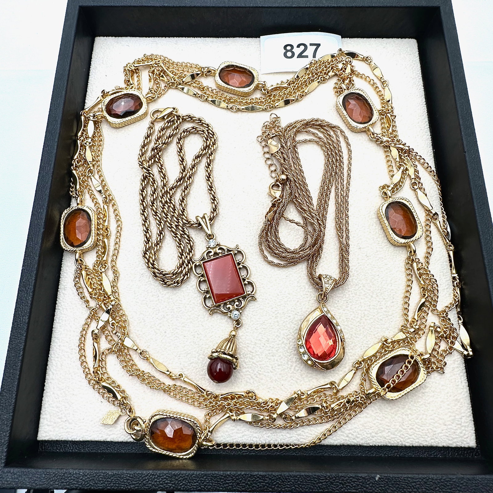 Vintage Group Jewelry Lot of Gold Tone Pendant Necklaces (1 of 2)