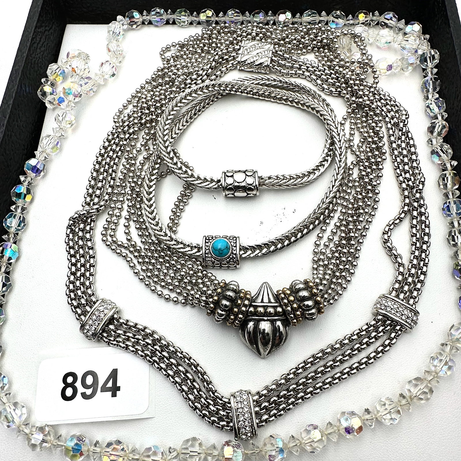 Vintage Group Jewelry Lot Silver Tone Necklaces and Bracelets with the Look of Designer Jewelry (1 of 2)