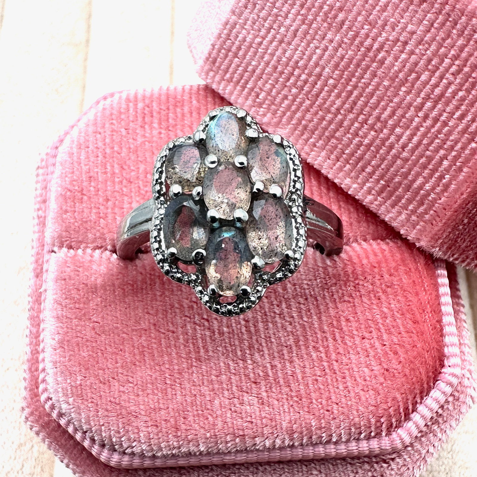 Genuine Opal Silver Plated Ring Size 10 Box Included (1 of 2)