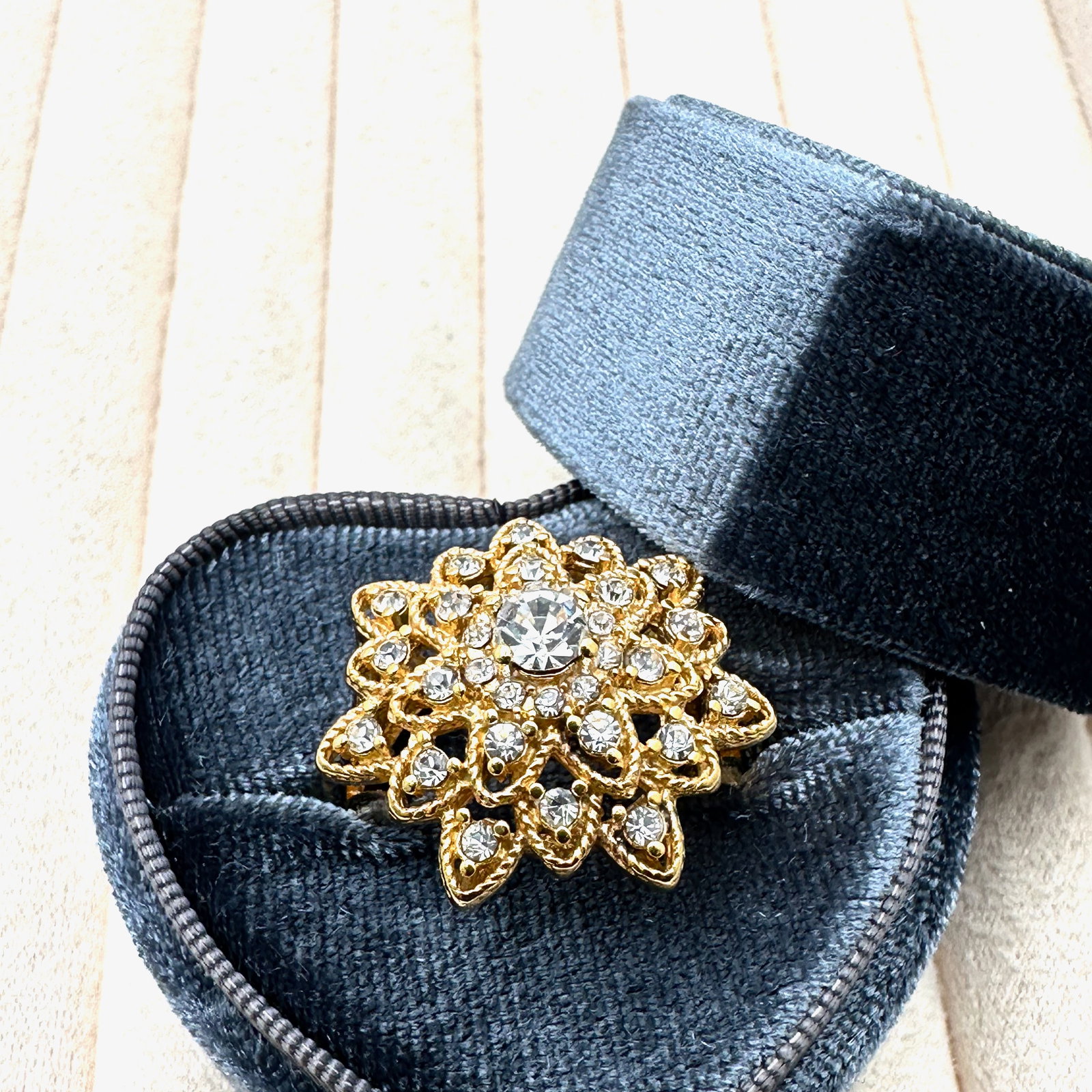 Clear Cubic Zirconia Gold Plated Sterling Silver Ring Size 10 Box Included: Clear Cubic Zirconia Gold Plated Sterling Silver Ring Size 10 Box Included