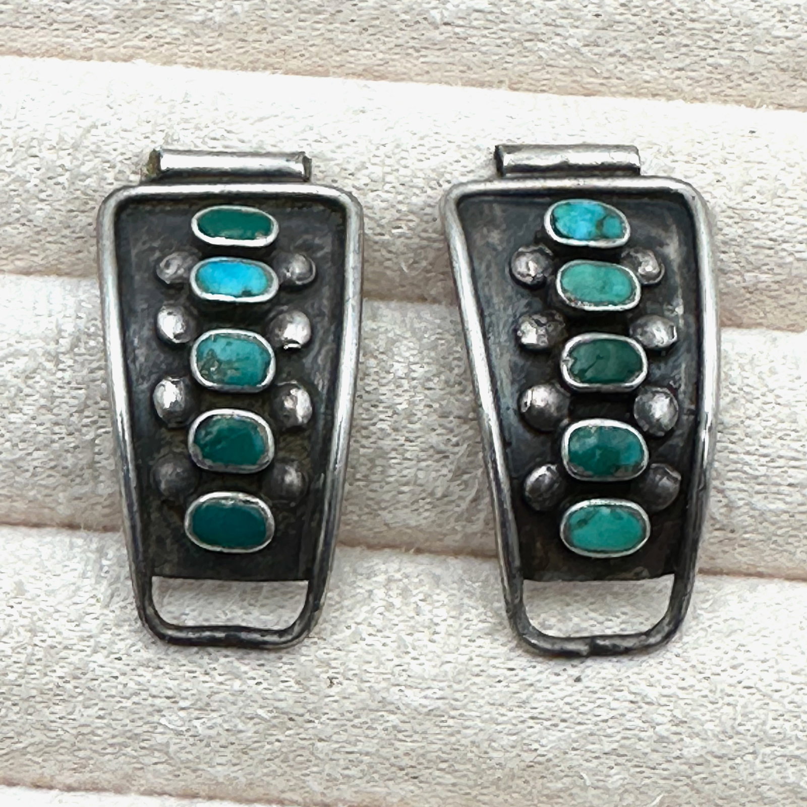 Vintage Native American Turquoise Sterling Silver Watch Cuffs 1.25 Inch Each Weight 8 Grams (1 of 2)