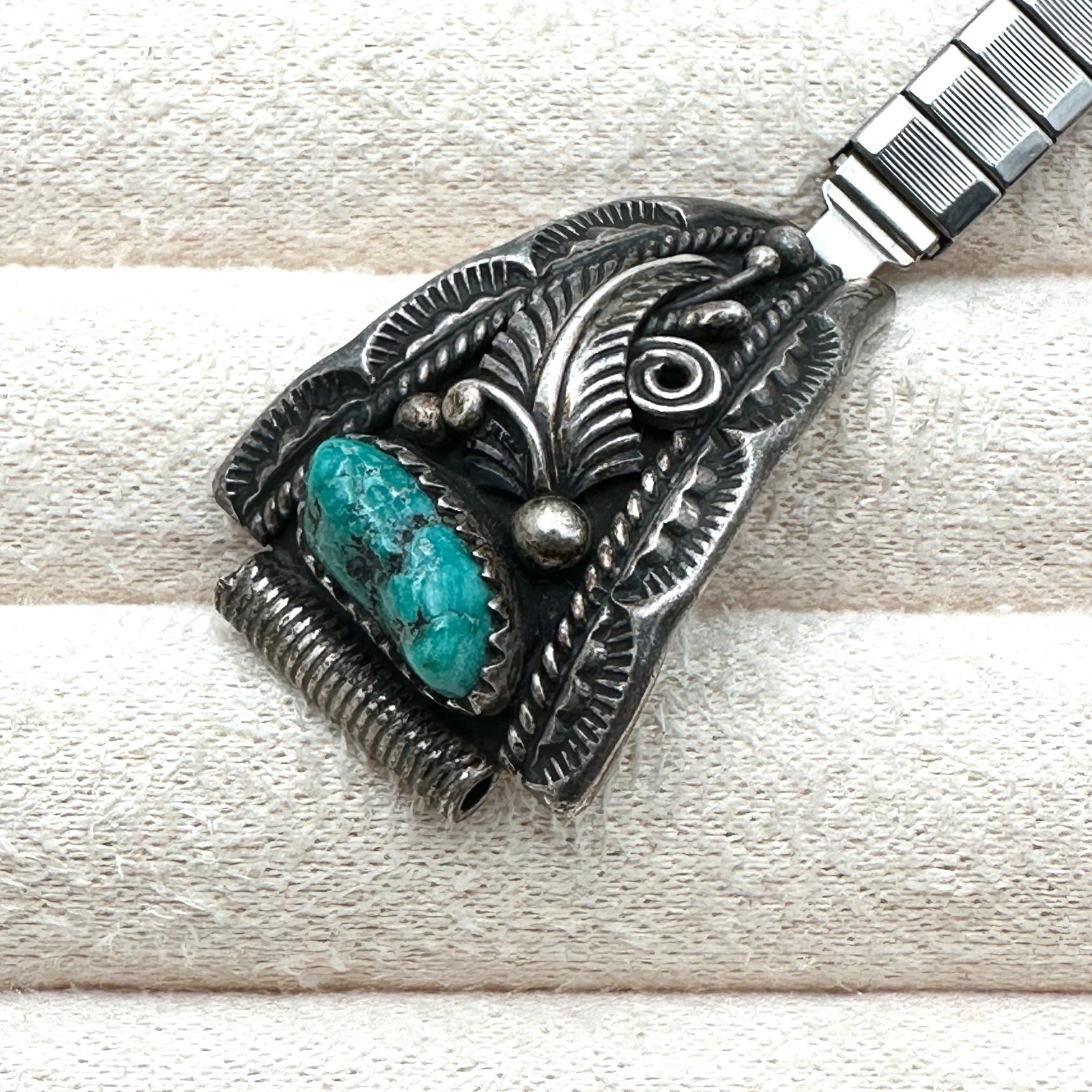 Vintage Native American Turquoise Sterling Silver Watch Cuffs Hallmarked JL Each Cuff Approximately (1 of 3)