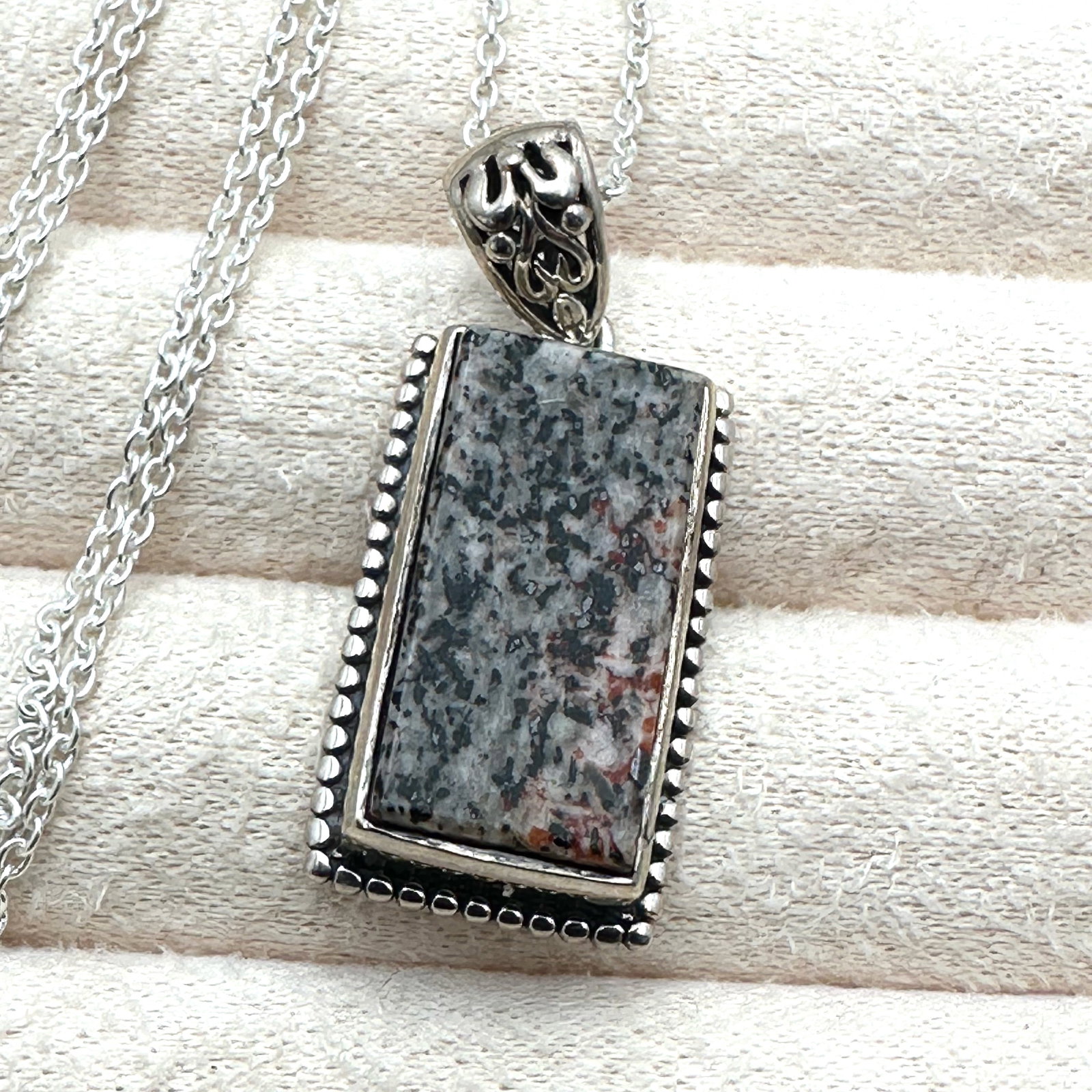 Yooperlite Gemstone Sterling Silver Pendant Necklace 20 Inch Chain: Yooperlite Gemstone Sterling Silver Pendant Necklace 20 Inch Chain