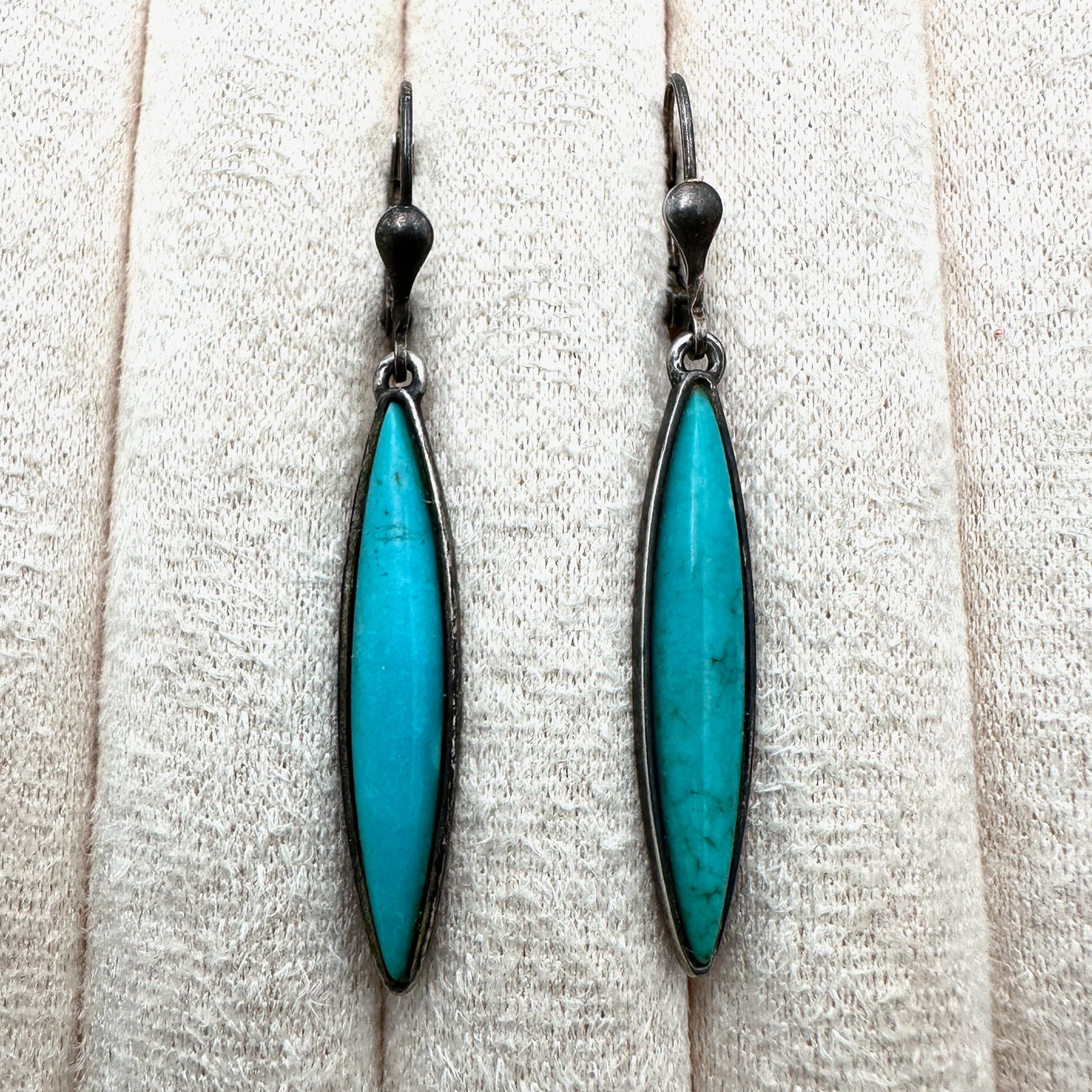 Carolyn Pollack Turquoise Sterling Silver Pierced Chandelier Earrings 2 Inch