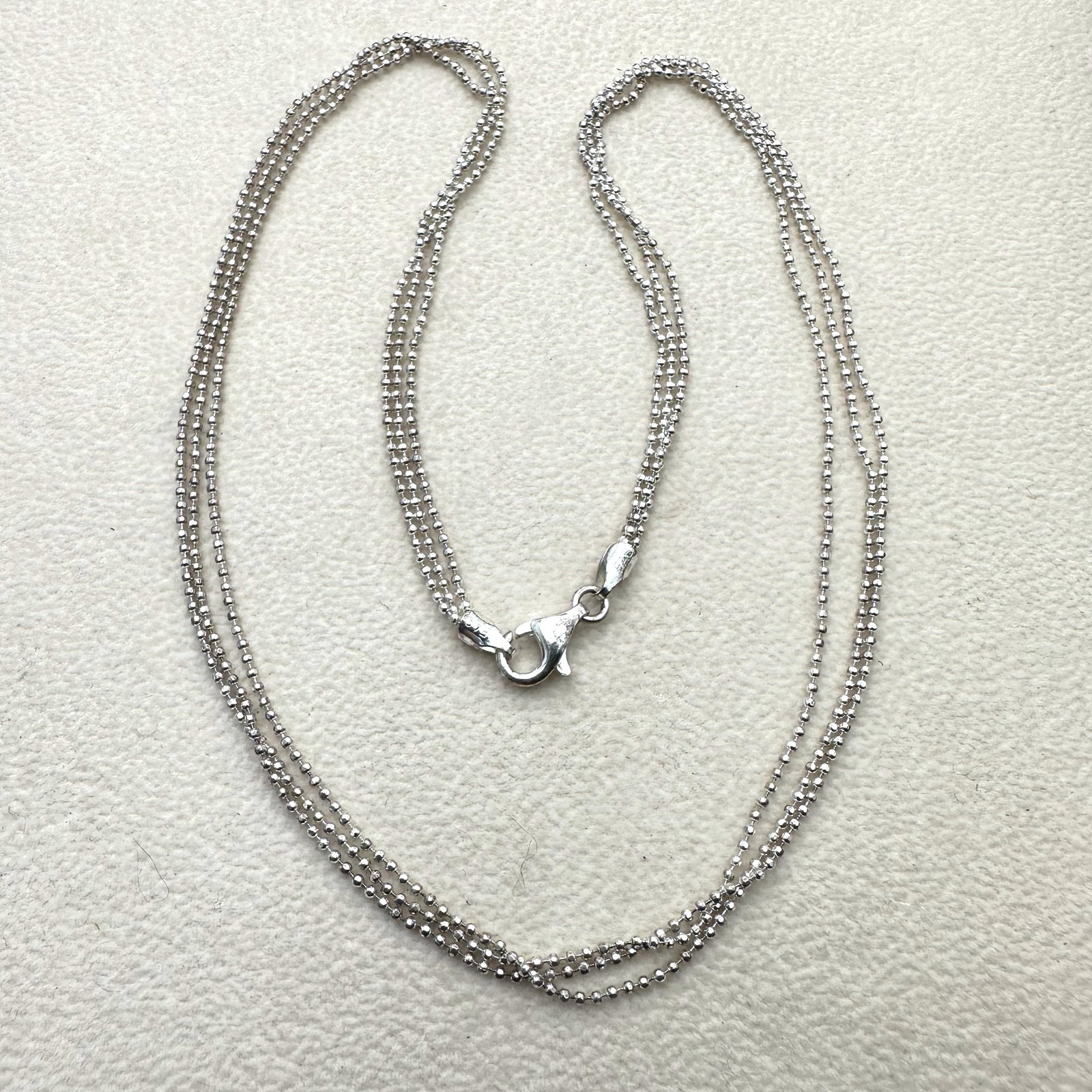Italy Sterling Silver Multi Strand Chain 17 Inch Length Diamond Cut Design: Italy Sterling Silver Multi Strand Chain 17 Inch Length Diamond Cut Design