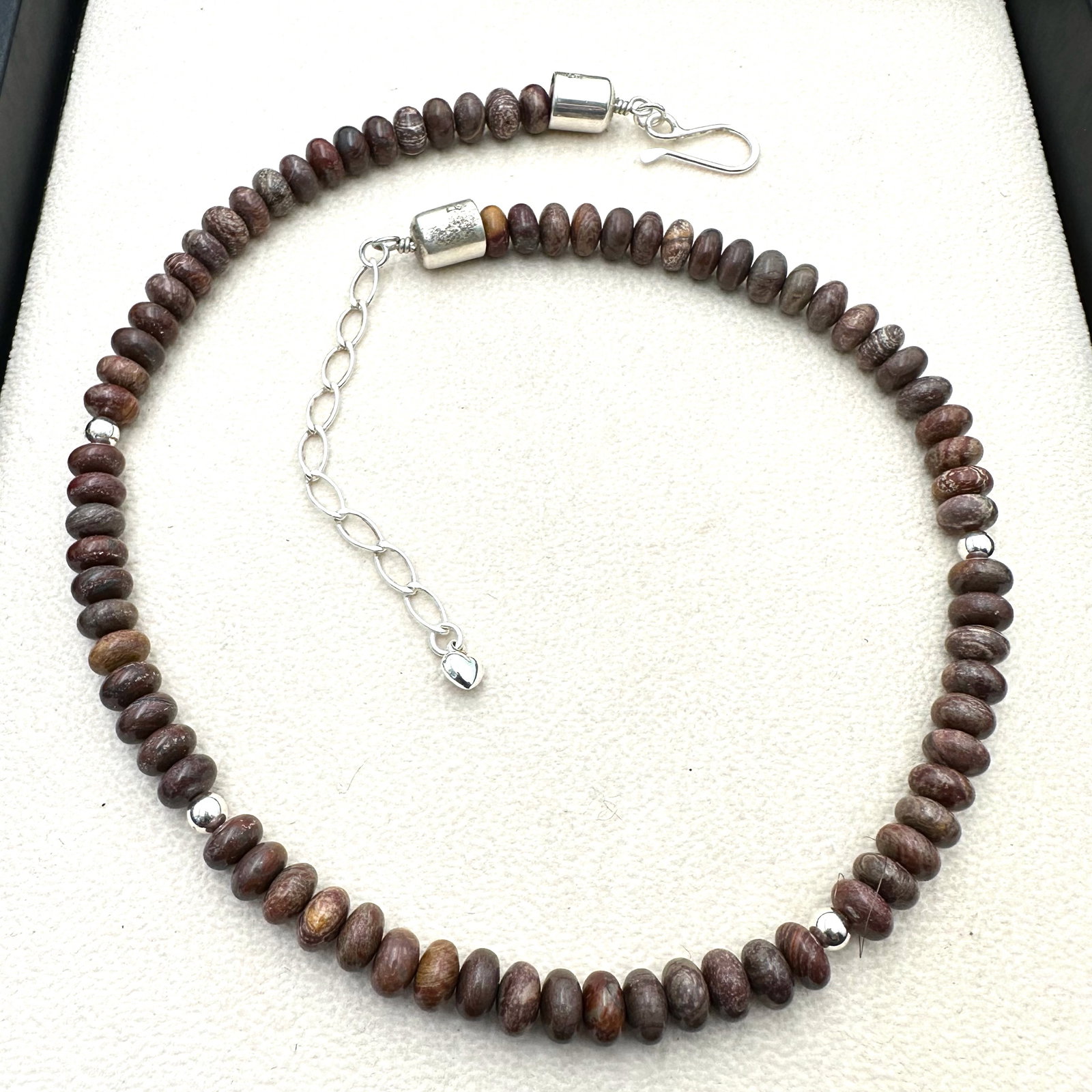 Jay King Desert Rose Trading Brown Jasper? Sterling Silver Necklace 18 to 20 Inch Length: Jay King Desert Rose Trading Brown Jasper? Sterling Silver Necklace 18 to 20 Inch Length
