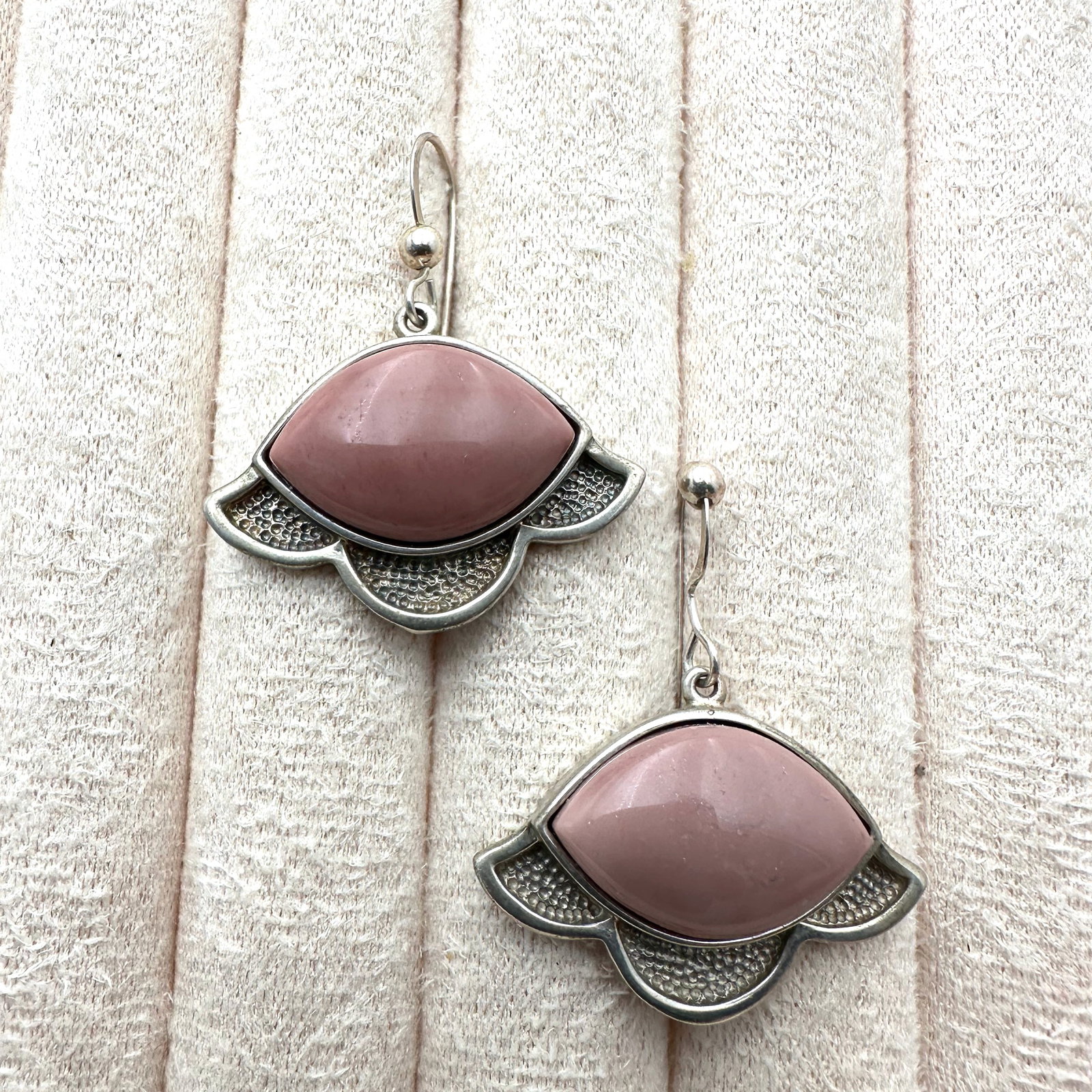 Artisan Pink Gemstone Sterling Silver Pierced Chandelier Earrings 1.5 Inch Length: Artisan Pink Gemstone Sterling Silver Pierced Chandelier Earrings 1.5 Inch Length