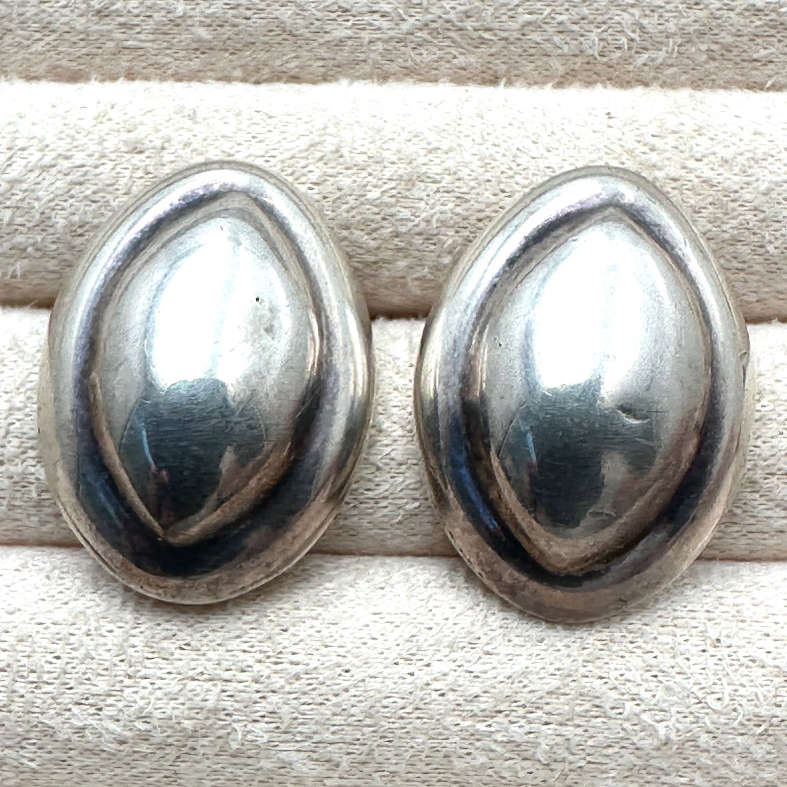 Vintage Taxco Mexico Sterling Silver Pierced Earrings 1 Inch: Vintage Taxco Mexico Sterling Silver Pierced Earrings 1 Inch