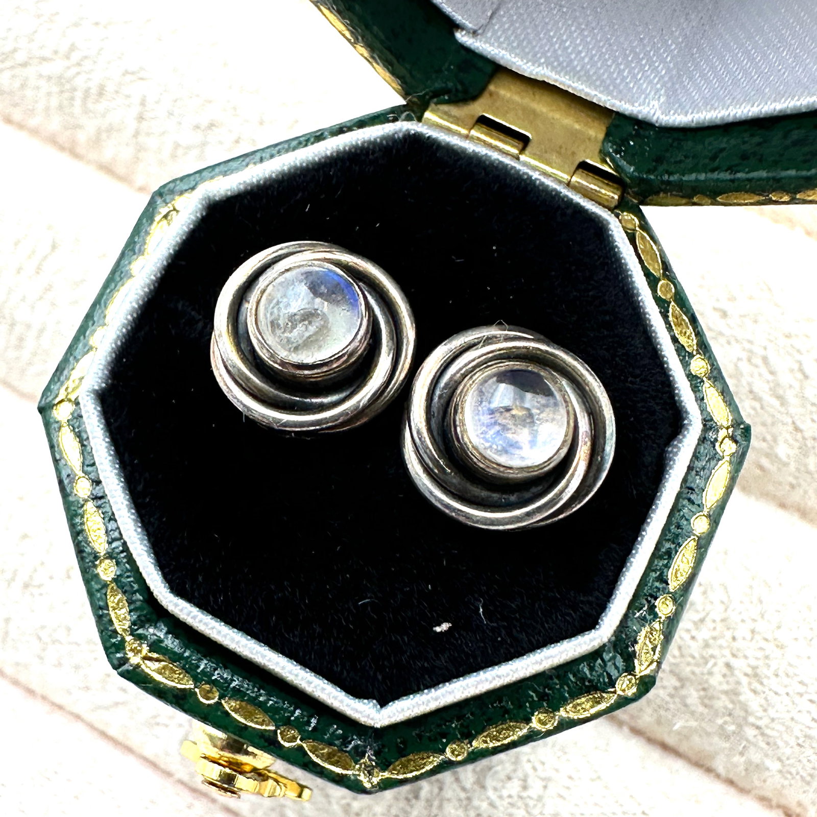 Nick Butler Moonstone Sterling Silver Pierced Earrings Box Included: Nick Butler Moonstone Sterling Silver Pierced Earrings Box Included