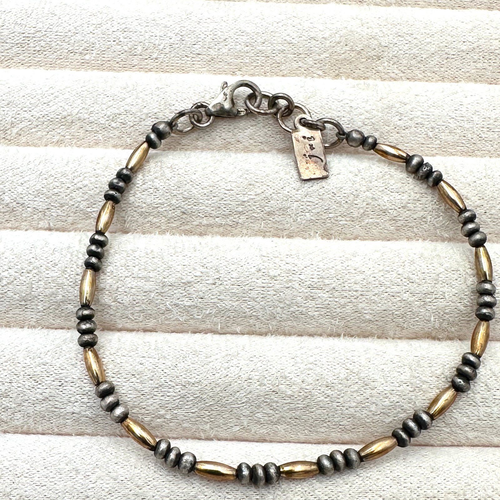 Sterling Silver and Gold Bracelet 7.5 Inch: Sterling Silver and Gold Bracelet 7.5 Inch