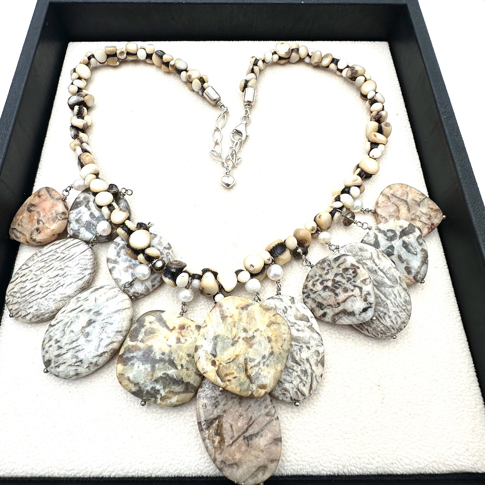 Jay King Desert Rose Trading Jasper Multi Gemstone Sterling Silver Necklace 18 to 20 Inch Length: Jay King Desert Rose Trading Jasper Multi Gemstone Sterling Silver Necklace 18 to 20 Inch Length