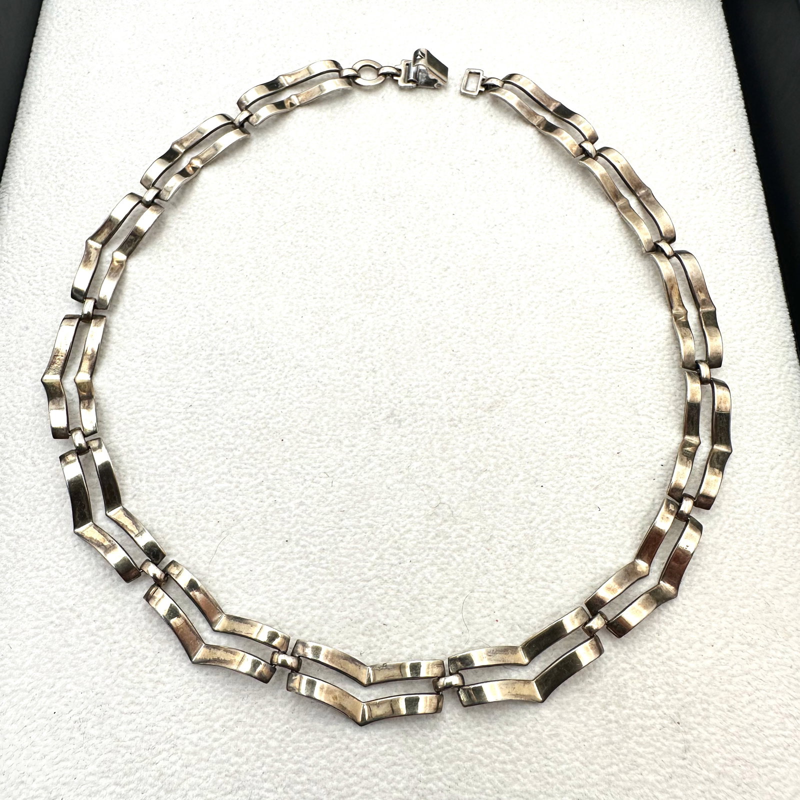 Vintage Symmetalic 14K Gold Sterling Silver Choker Necklace 15 Inch Weight 24 Grams (1 of 2)