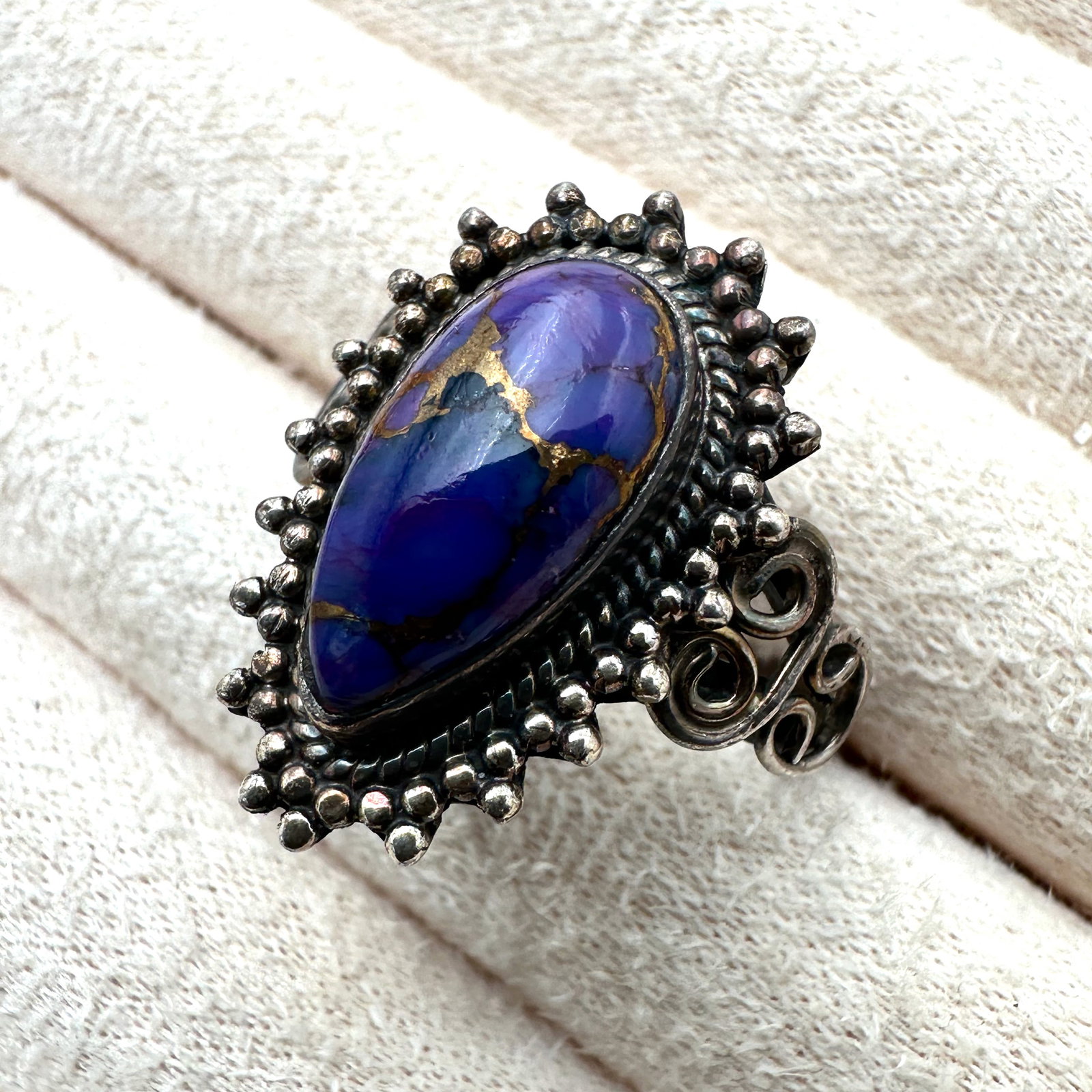 Purple Mohave Turquoise Sterling Silver Ring Size 10: Purple Mohave Turquoise Sterling Silver Ring Size 11