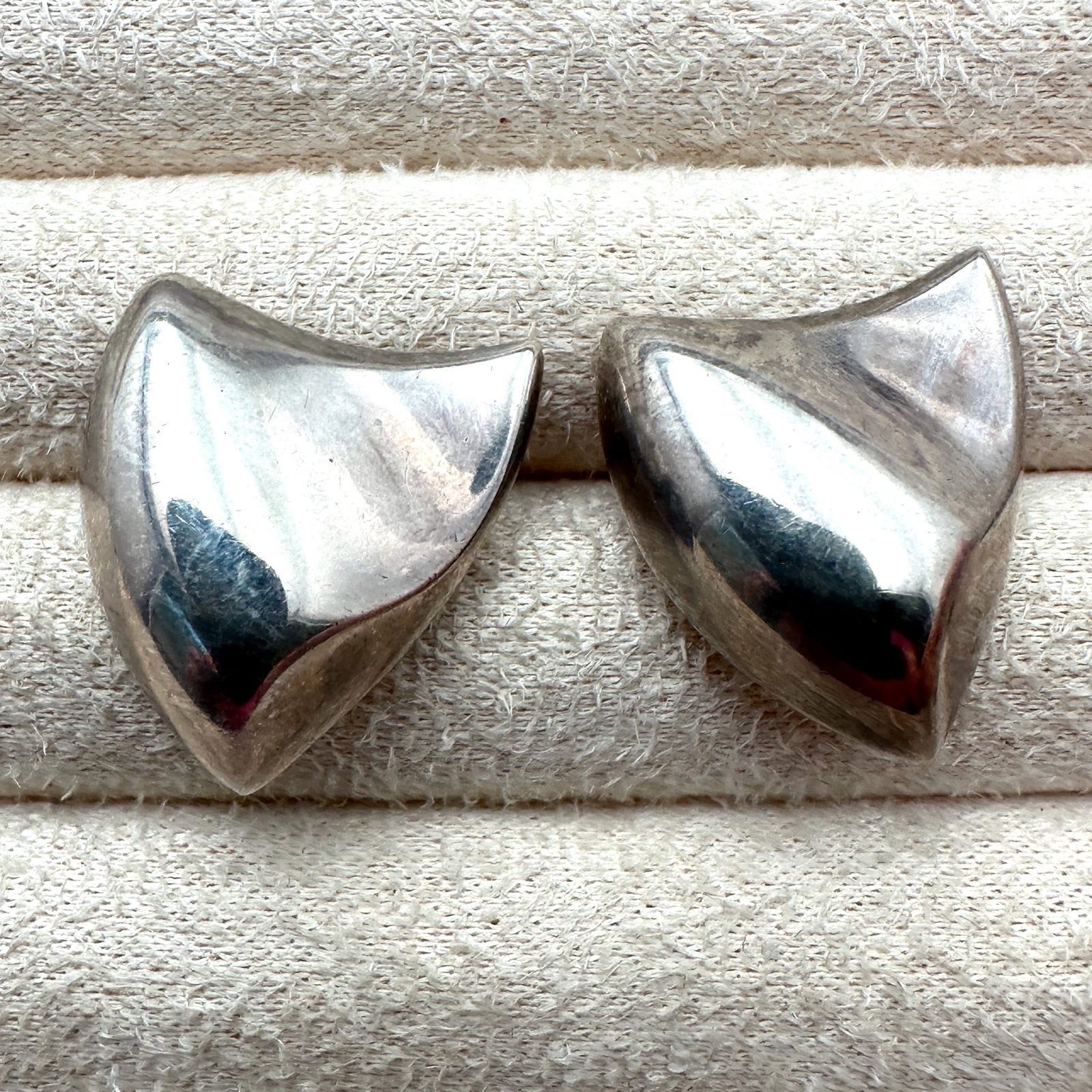 Vintage Mexico Sterling Silver Pierced Earrings 1 Inch: Vintage Mexico Sterling Silver Pierced Earrings 1 Inch
