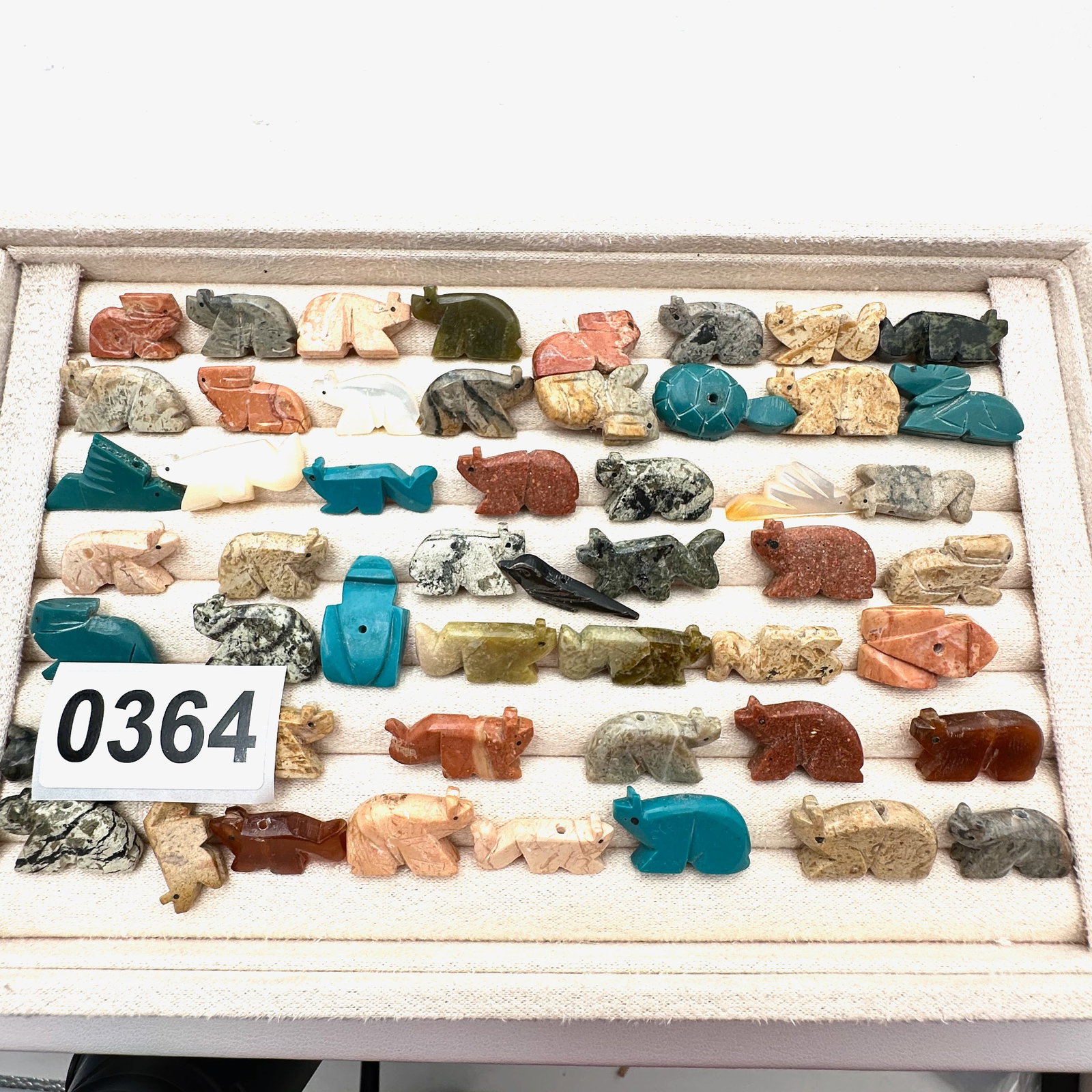 Vintage Native American Multi Gemstone Carved Animal Fetish Beads (1 of 2)