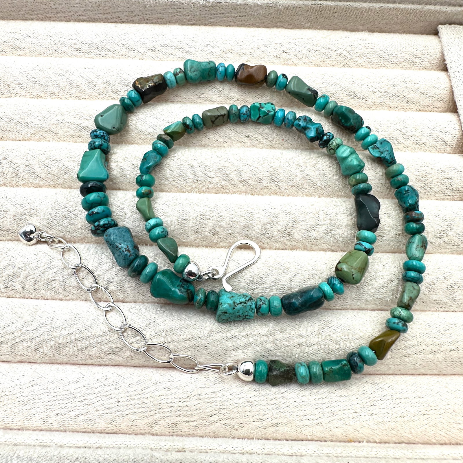 Jay King Mine Finds Turquiose Sterling Silver Necklace 18 to 20 Inch Perfect for a Pendant (1 of 2)