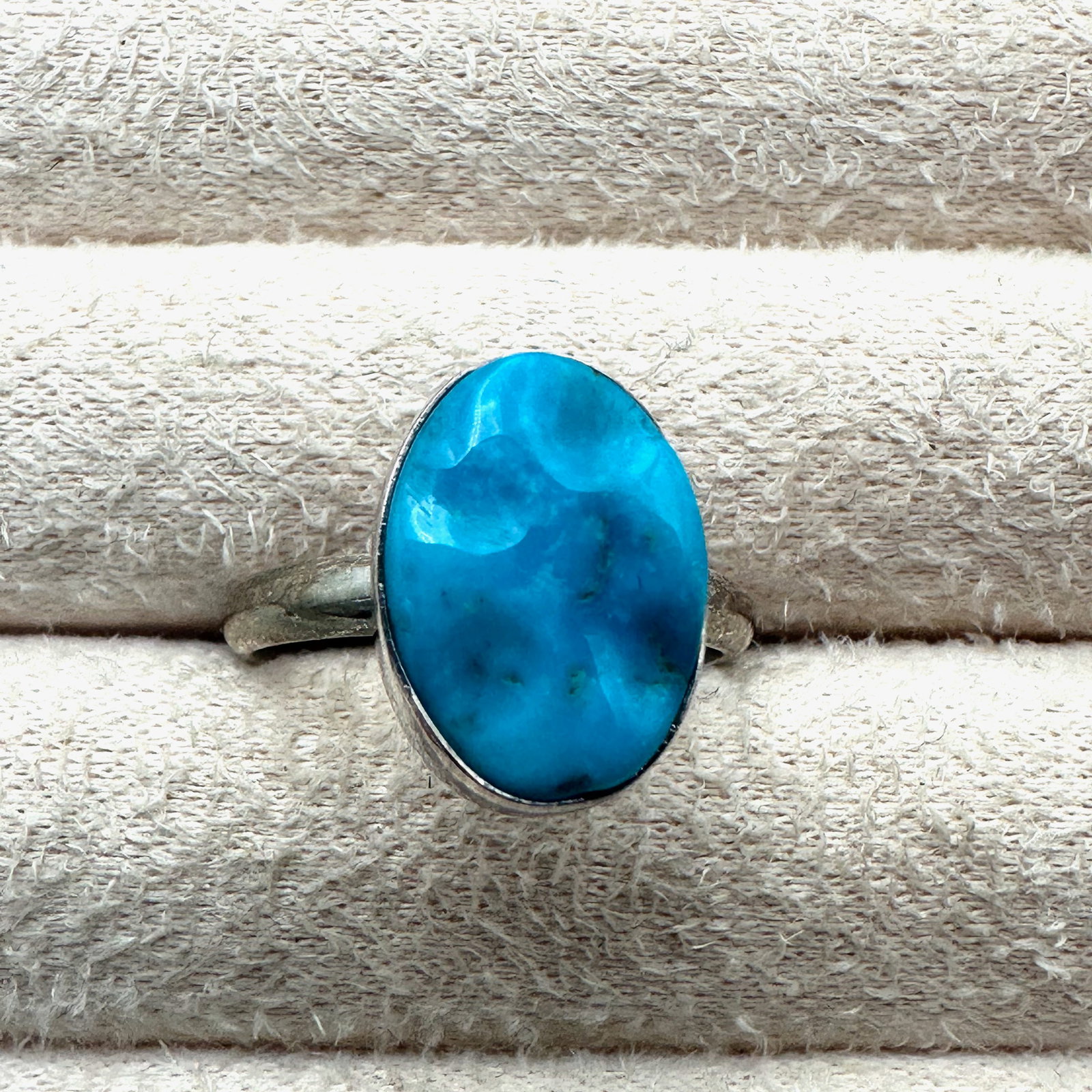 Blue Turquoise Sterling Silver Ring Size 8: Blue Turquoise Sterling Silver Ring Size 9