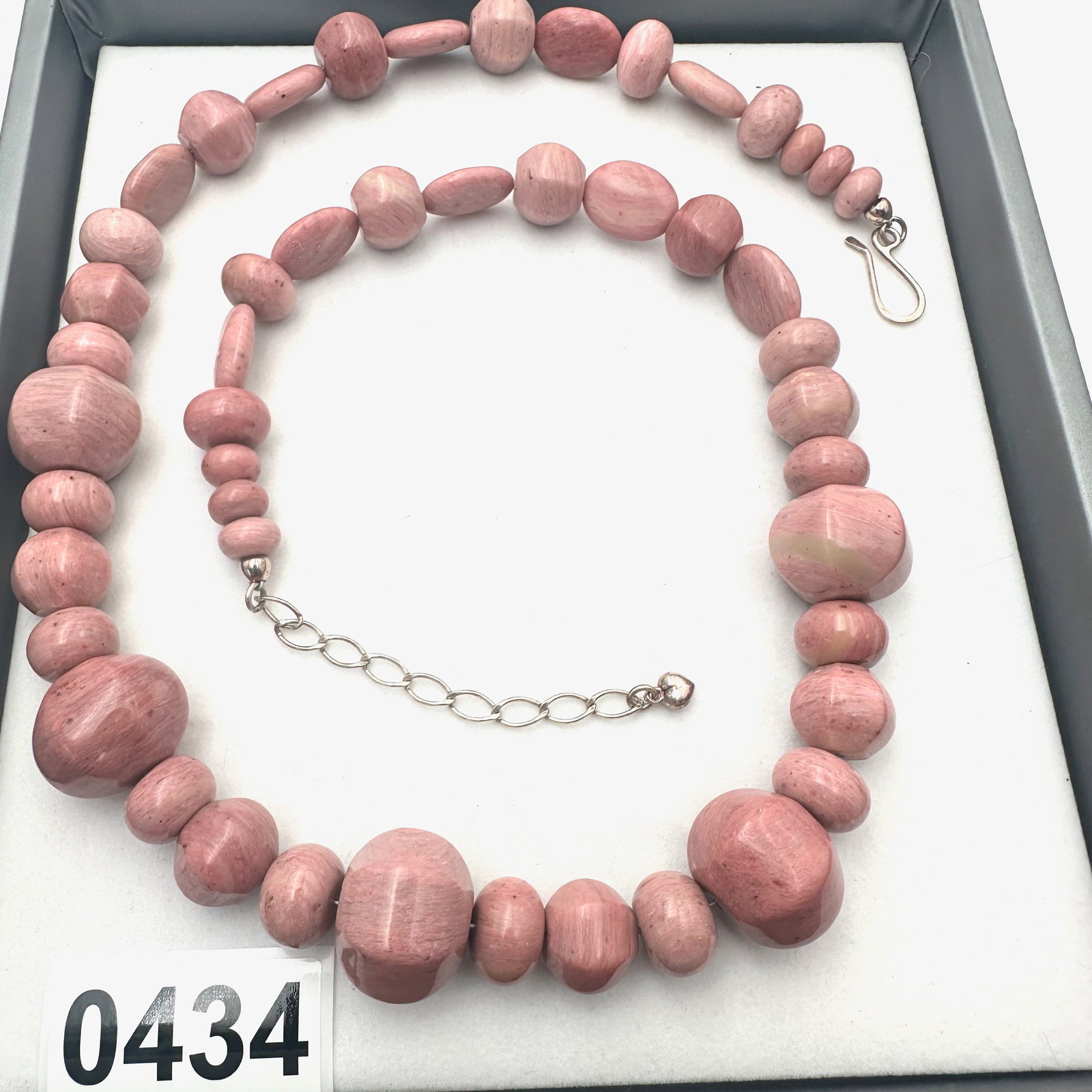 Jay King Mine Finds Pink Gemstone Sterling Silver Necklace 18 to 20 Inch (1 of 2)