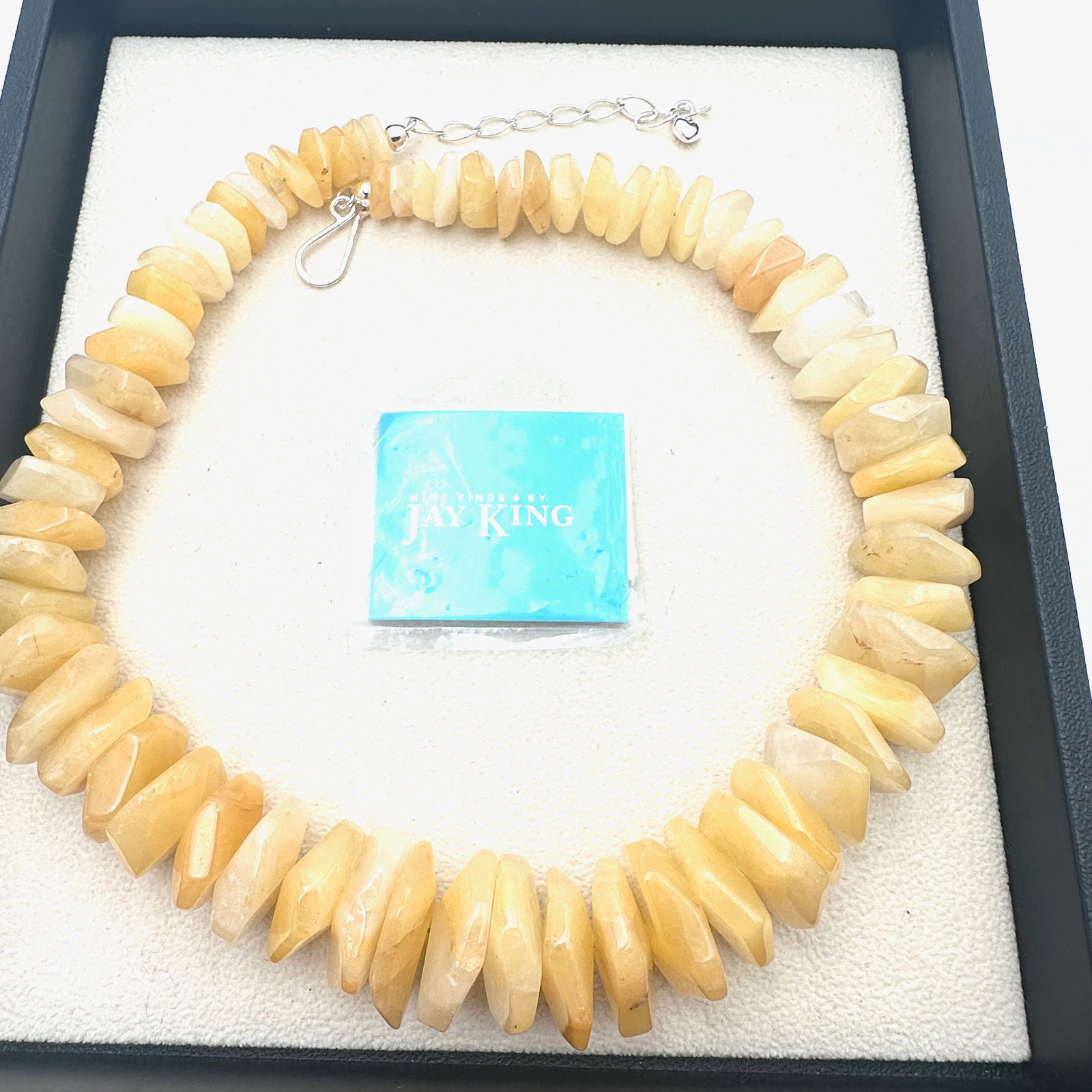 Jay King Mine Finds Yellow Chunky Gemstone Sterling Silver Necklace 16 to 18 Inch (1 of 2)