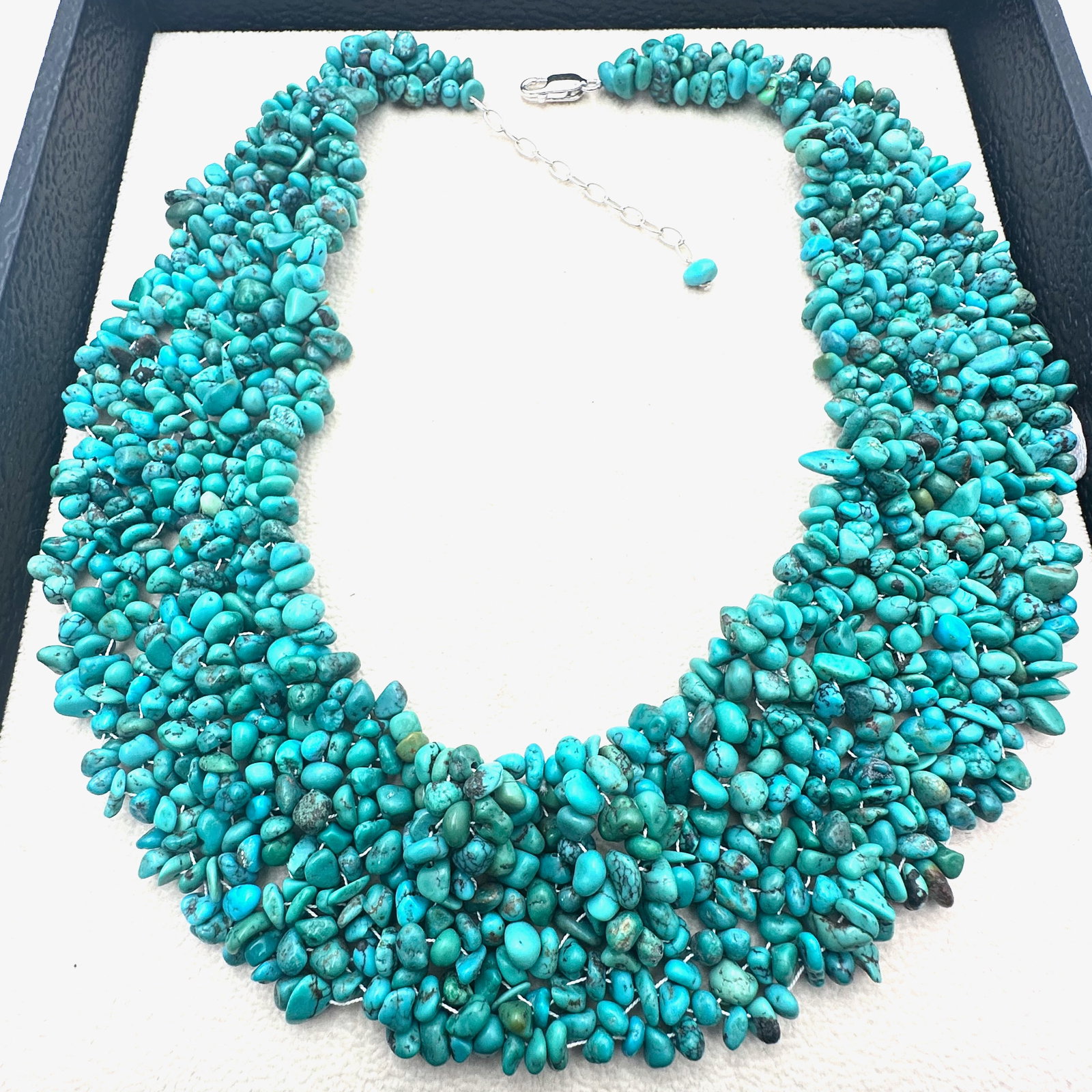 Jay King Mine Finds Turquoise Sterling Silver Bib Necklace 18 Inch (1 of 2)