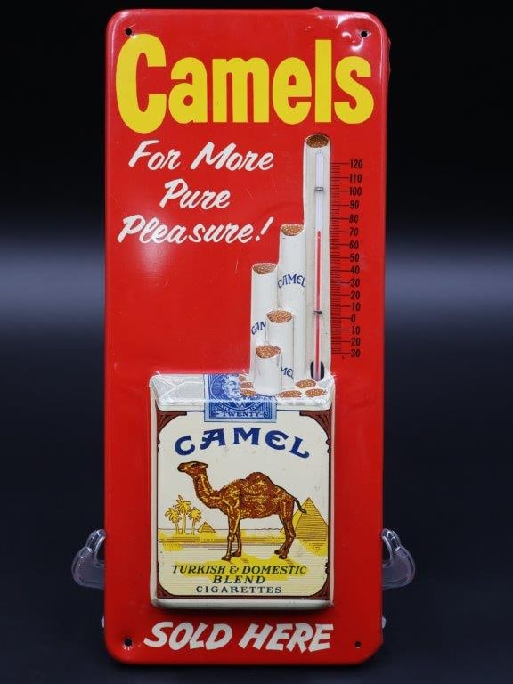 Vintage Camel Cigarettes Tin Thermometer (1 of 7)