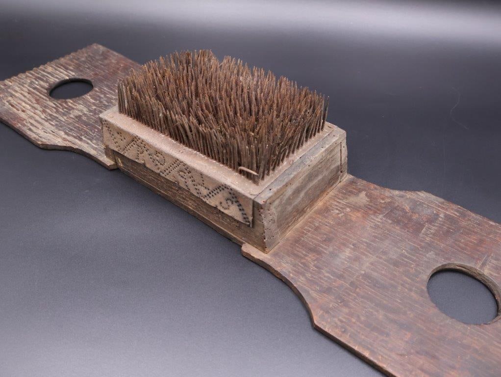 Antique Hatchel Heckling Flax Fiber Comb (1 of 8)