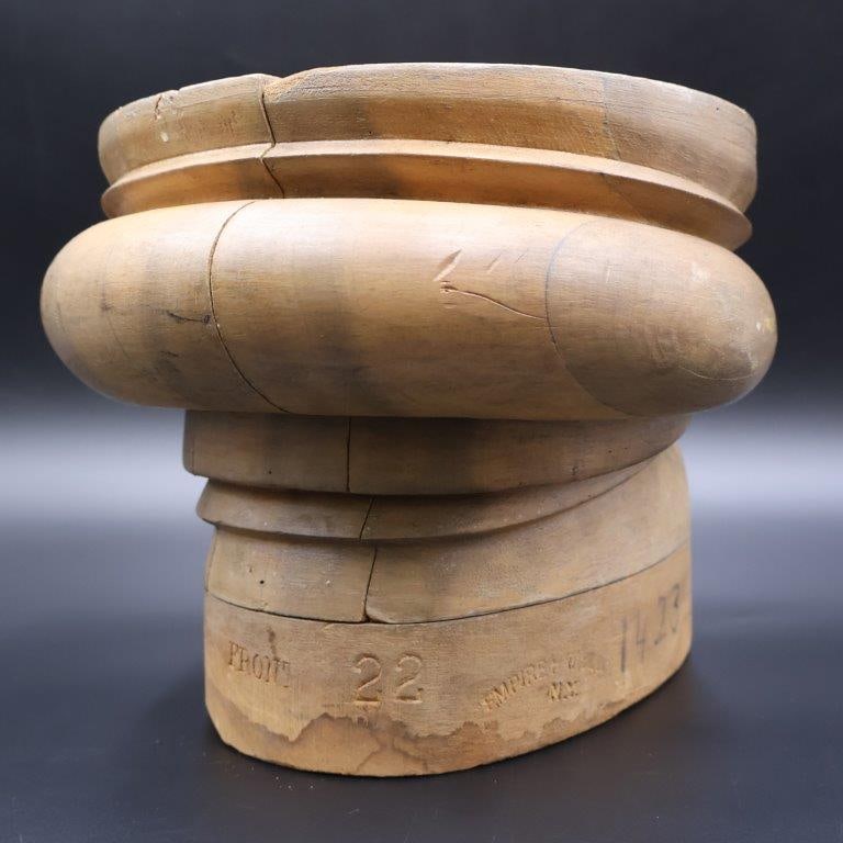 Empire Hat Block N.Y. Wood Millinery Hat Puzzle Block Mold (1 of 13)