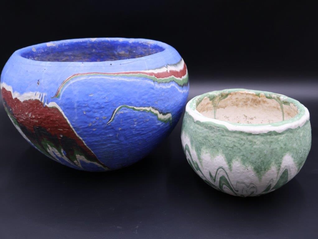 Ozark Roadside Tourist style Pottery Planter, plus: Ozark Roadside style Mini Pottery Planter, Please see all pictures for condition