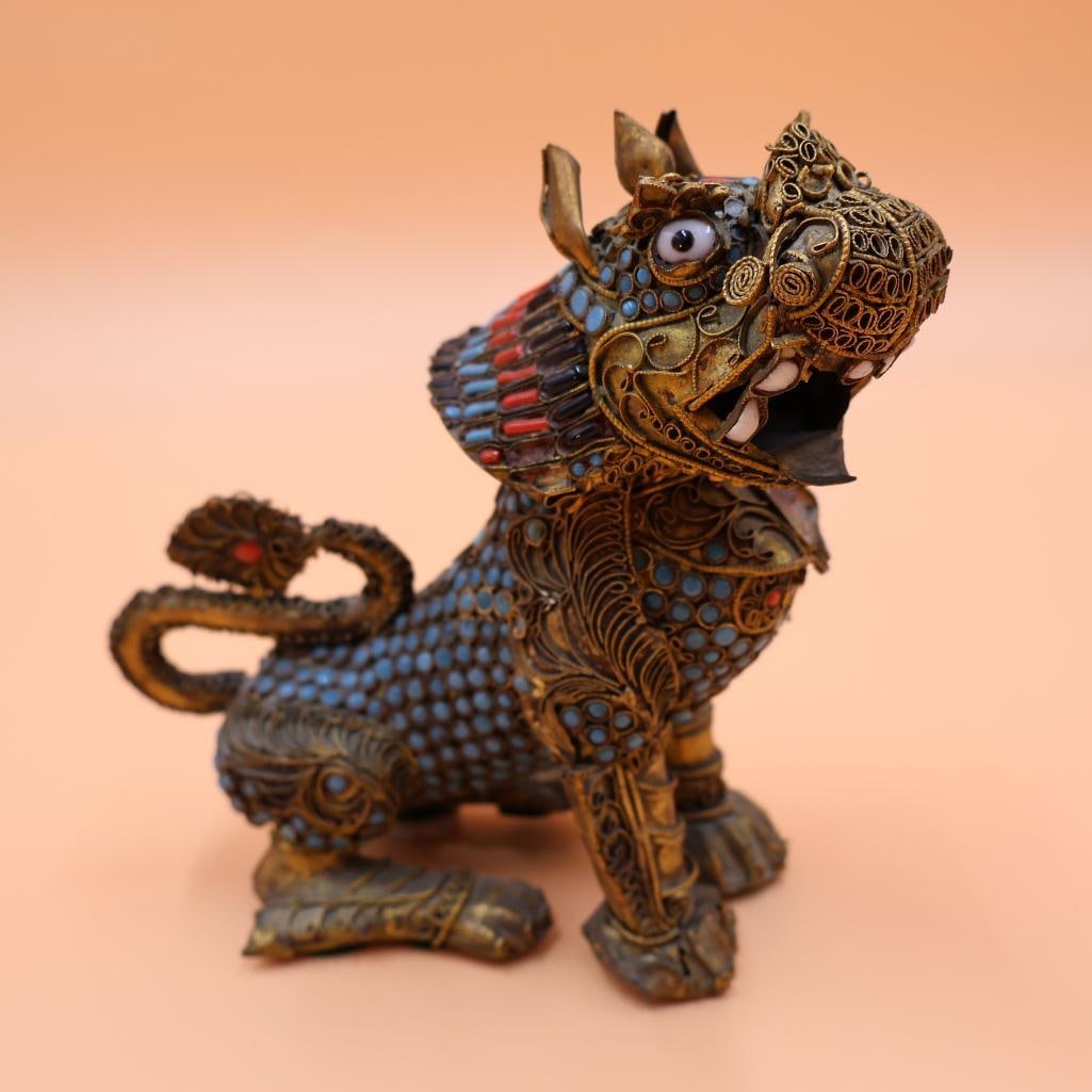 Antique Tibetan Fu Dog LionSnuff Bottle (1 of 10)
