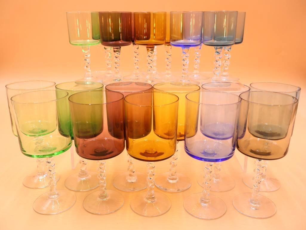 Vintage Colored Glass Stemware (1 of 12)