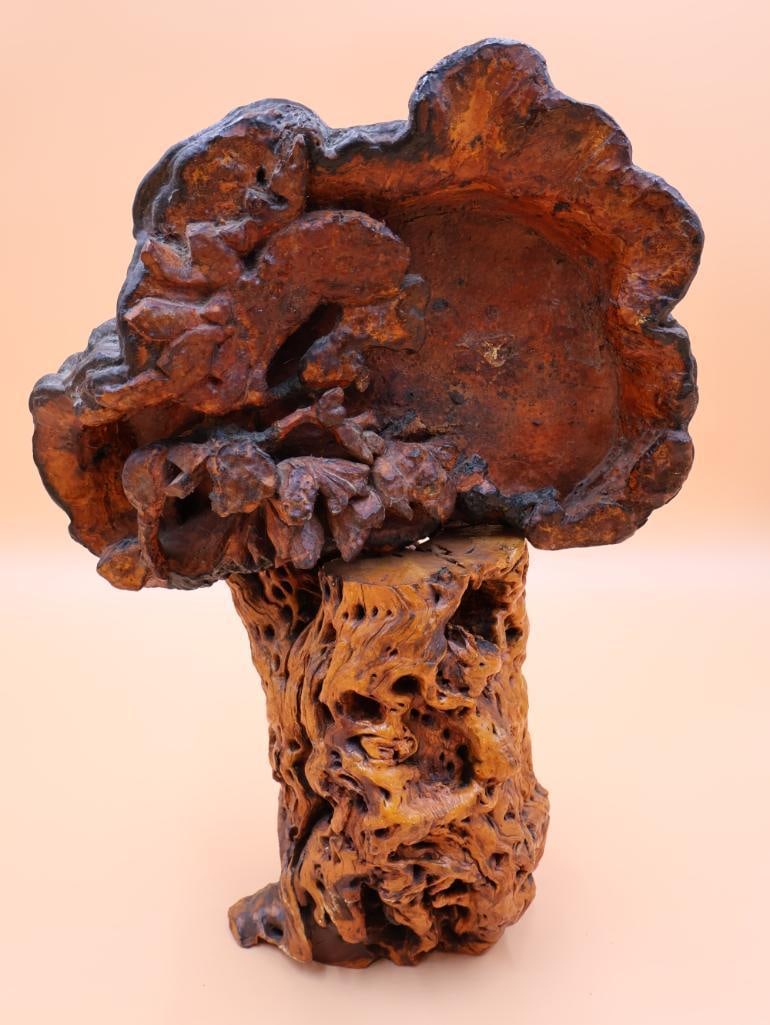 Vintage Burl Wood and Dried Mushroom Decor (1 of 7)