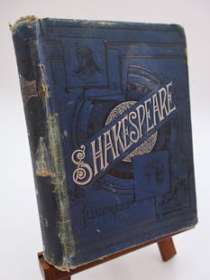 Antique 1889 Shakespeare Illustrated Hardback Book: Missing first pages starts at table of contents, please see all photos. Unique book that has a Certificate of Membership to the Gaskell Literary Club in the back of the book, registered to someone in