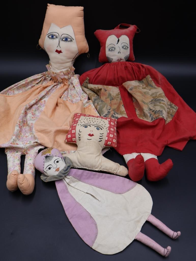 Collection of Antique Lingerie/Laundry Bag Dolls: Popular in the early 1900's, these dolls were a cute way to store laundry until ready to wash.