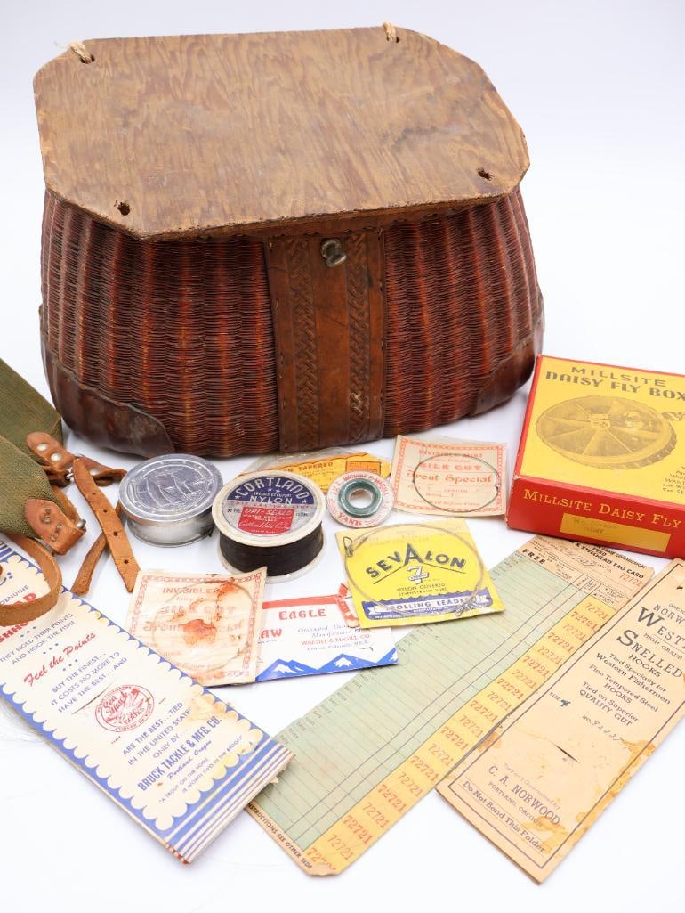 Vintage Fishing Trove including 1950 Oregon Salmon Tag Card (1 of 20)