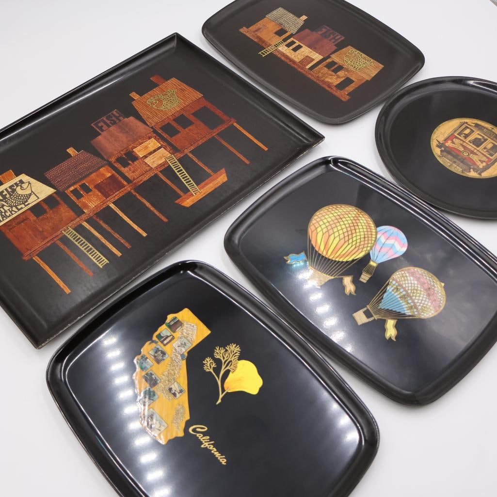 Mid Century Modern Couroc of Monterey: Travel and House Trays (1 of 17)