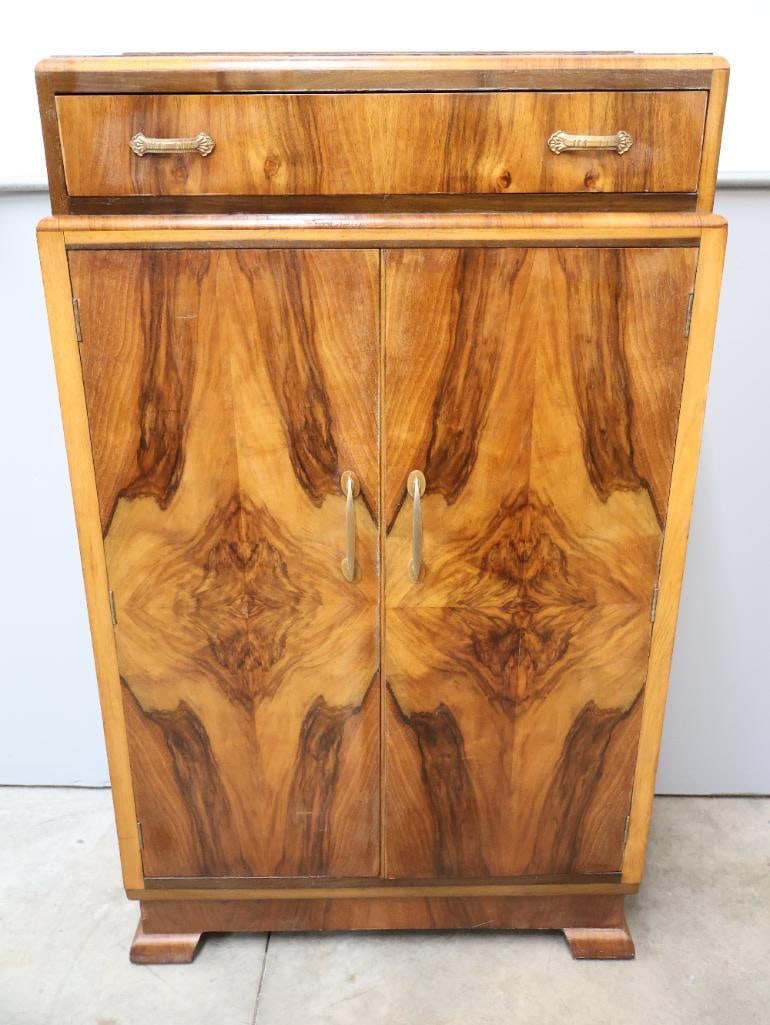 Lovely Art Deco Style Burl Walnut Compactum Wardrobe (1 of 17)