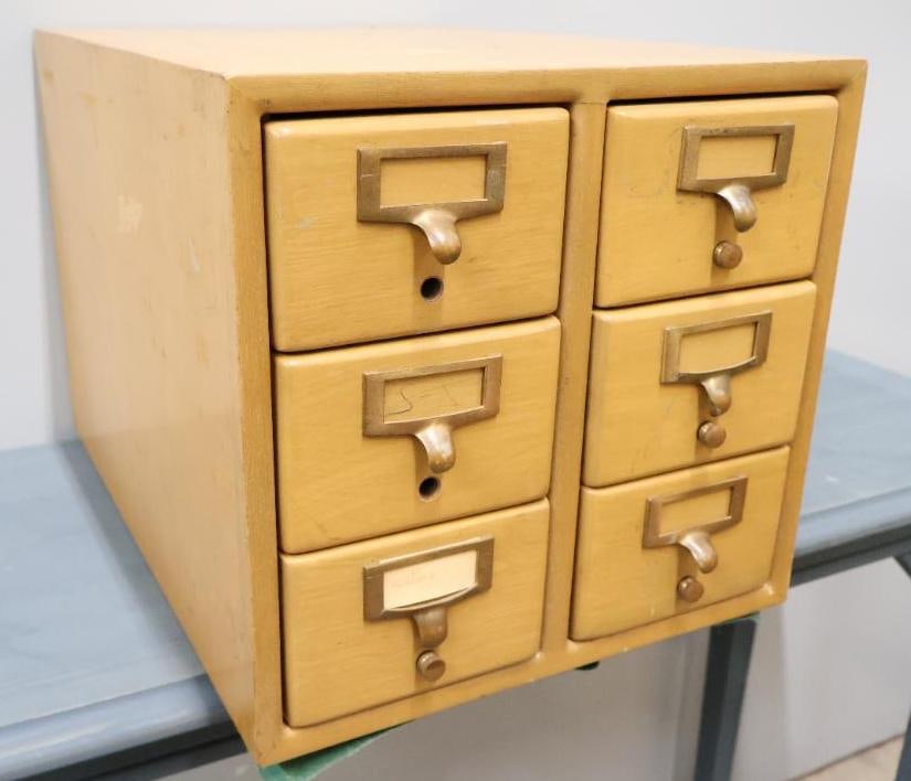 Vintage Wood Six Drawer Library Card Catalog (1 of 7)