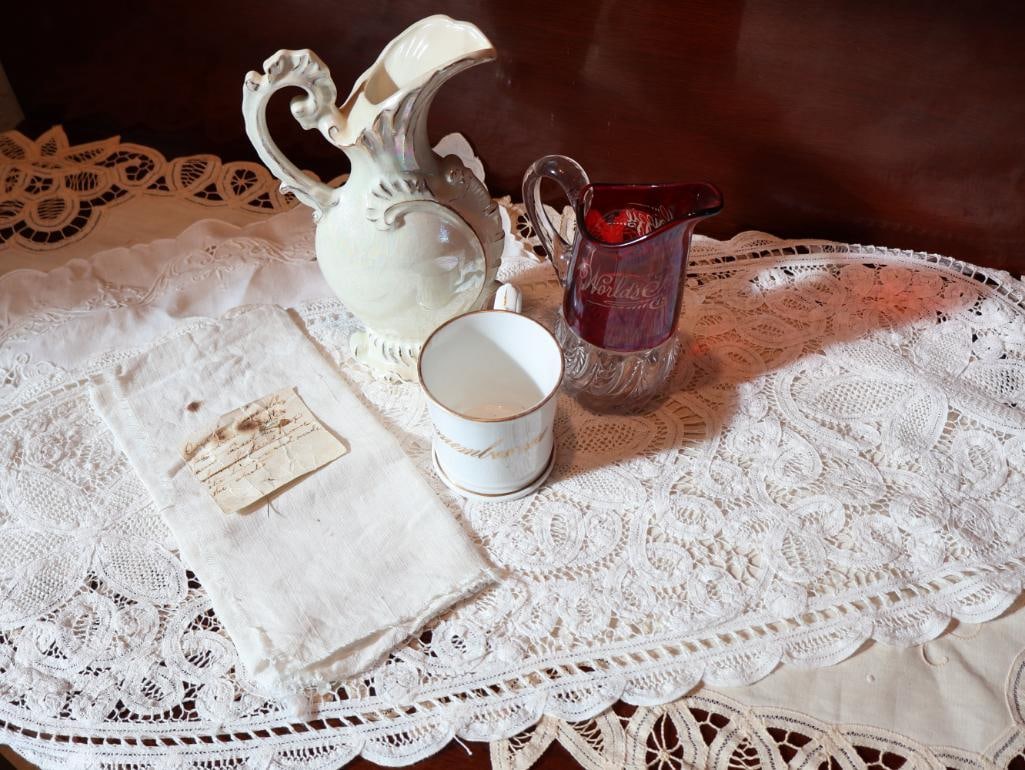 Antique Pitcher from World's Fair and Doilies (1 of 20)