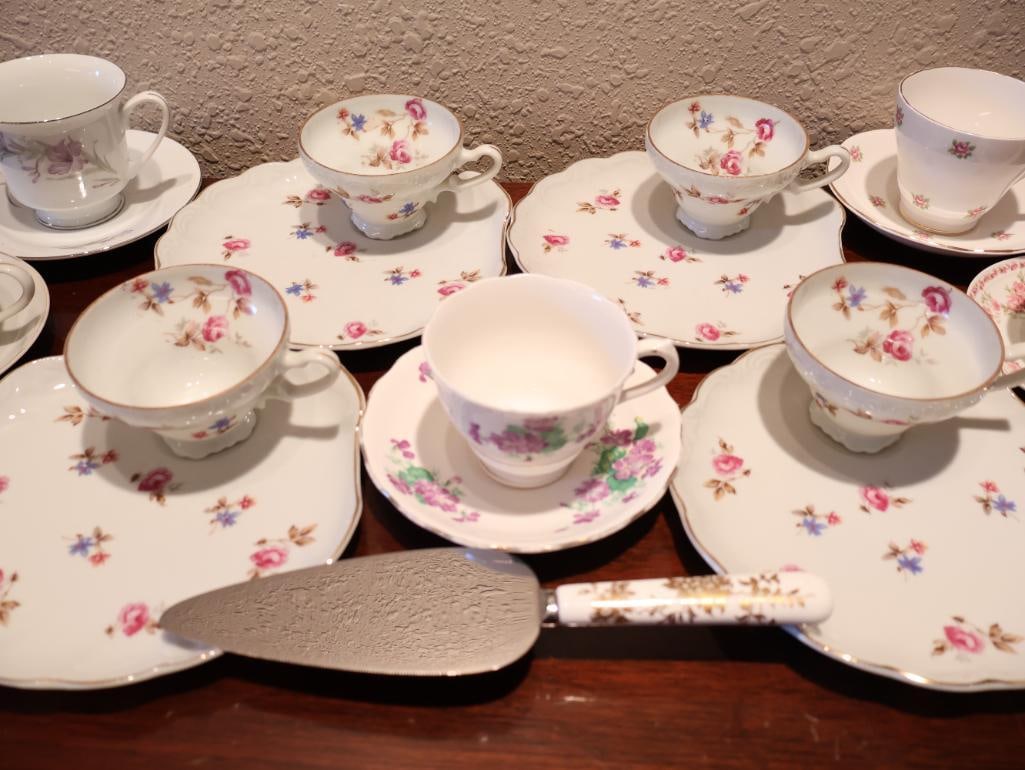 Various Tea Cups and Saucers, including Set of Four Sandwich Plates with Cups (1 of 19)