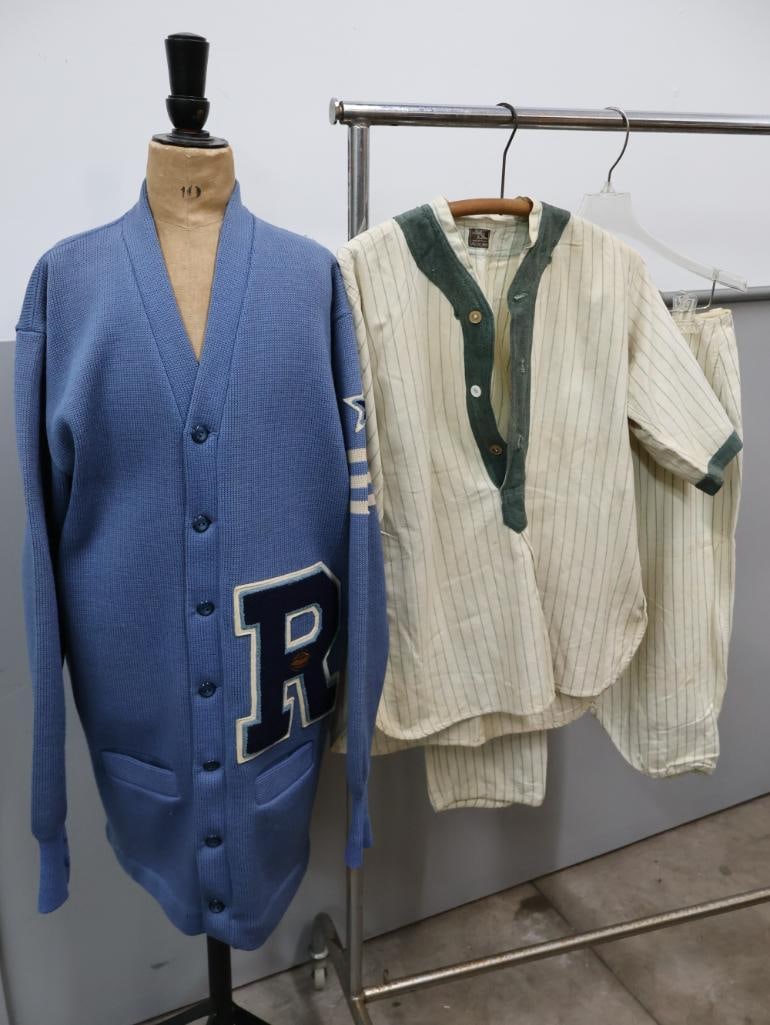 Vintage baseball uniform, likely from the early 20th century and a vintage official award sweater (1 of 20)