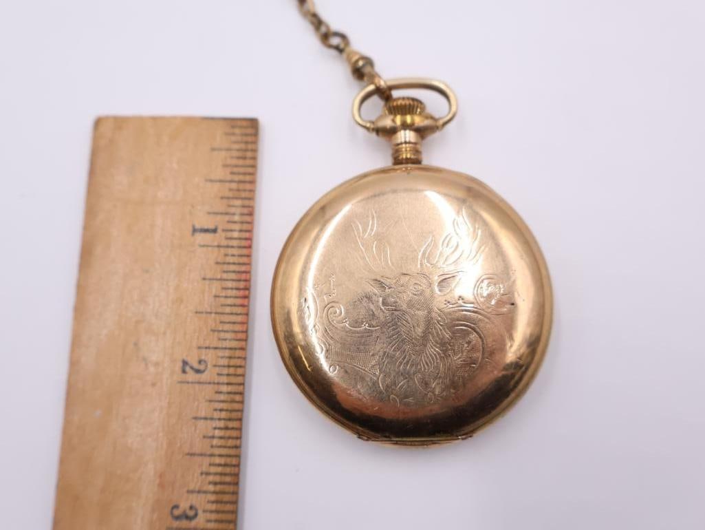 Antique Gold-filled Elgin 21 Jewel pocket watch - 9