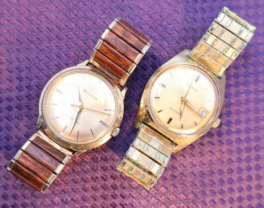 Two Vintage Rolled Gold Bulova Men's Wrist Watches (1 of 12)